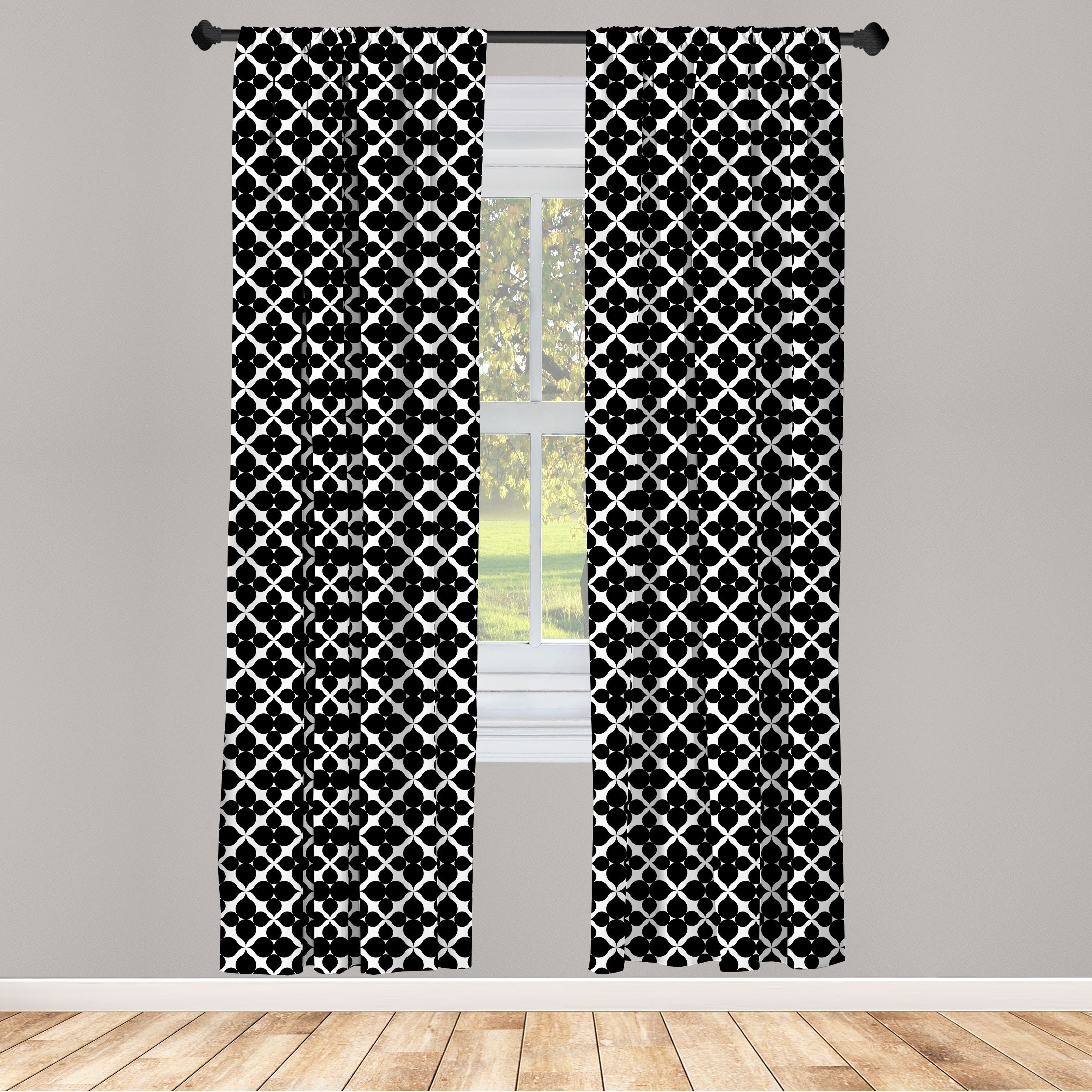 Gardine Vorhang für Wohnzimmer Schlafzimmer Dekor, Abakuhaus, Microfaser, Jahrgang Symmetrische Victorian Motiv