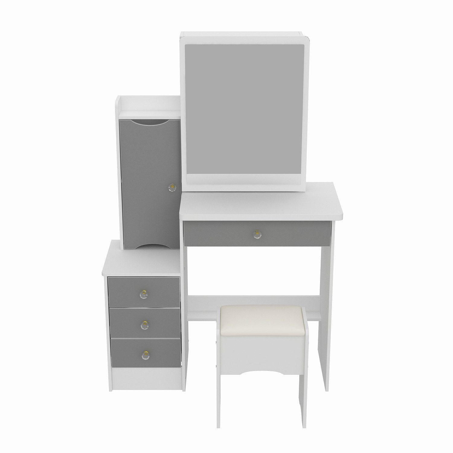 FUFU&GAGA Schminktisch Schminktisch mit 4 Schubladen,Schwarz, MDF, 90 B x 40 T x 135H cm