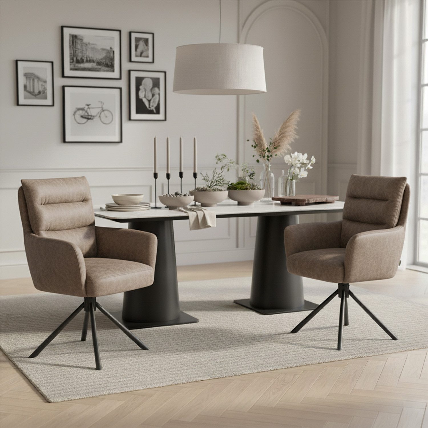 DUBI Möbel Polsterstuhl Mika-Jana 2er-Set, Federkern, pulverbeschichtet, 36 günstig online kaufen