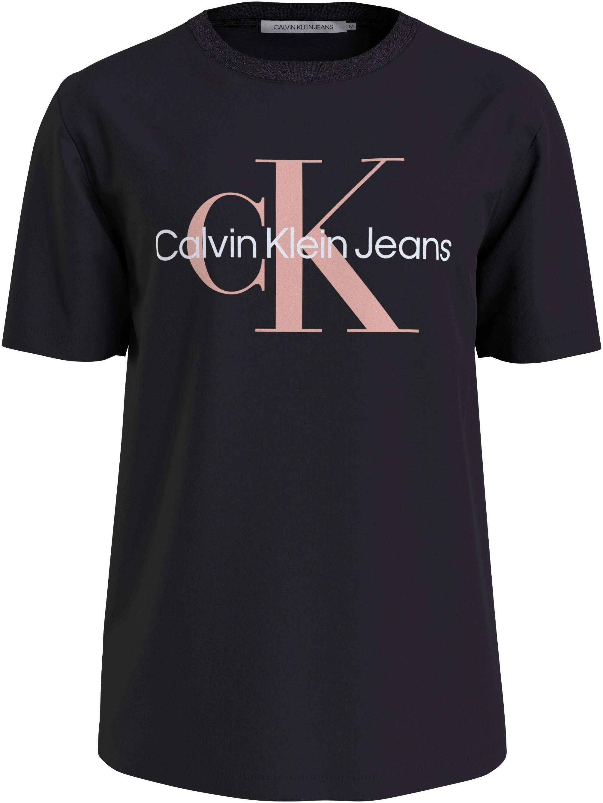 großem Calvin mit Logodruck Klein MONOLOGO T-Shirt Ck Jeans SEASONAL TEE Black