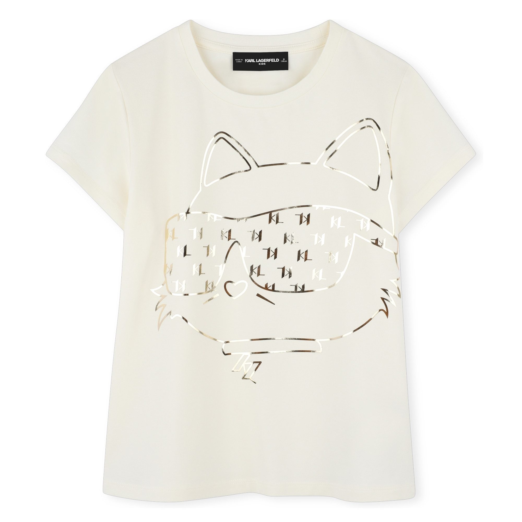 KARL LAGERFELD Print-Shirt KARL LAGERFELD KIDS T-shirt mit glänzender Choupette