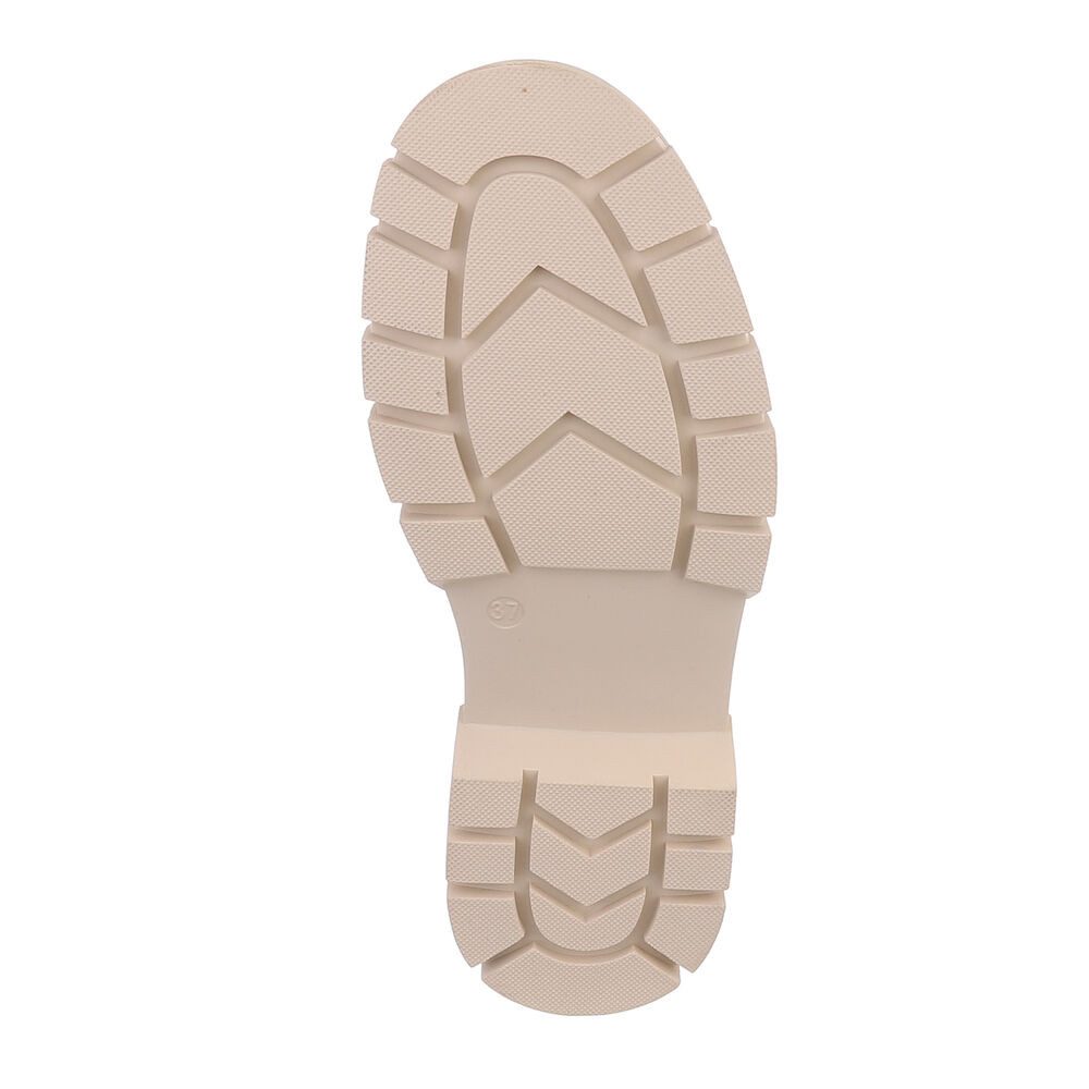 Ital-Design Damen Schnürschuhe Freizeit Schnürstiefelette (87124729) Blockabsatz Plateaustiefeletten in Beige