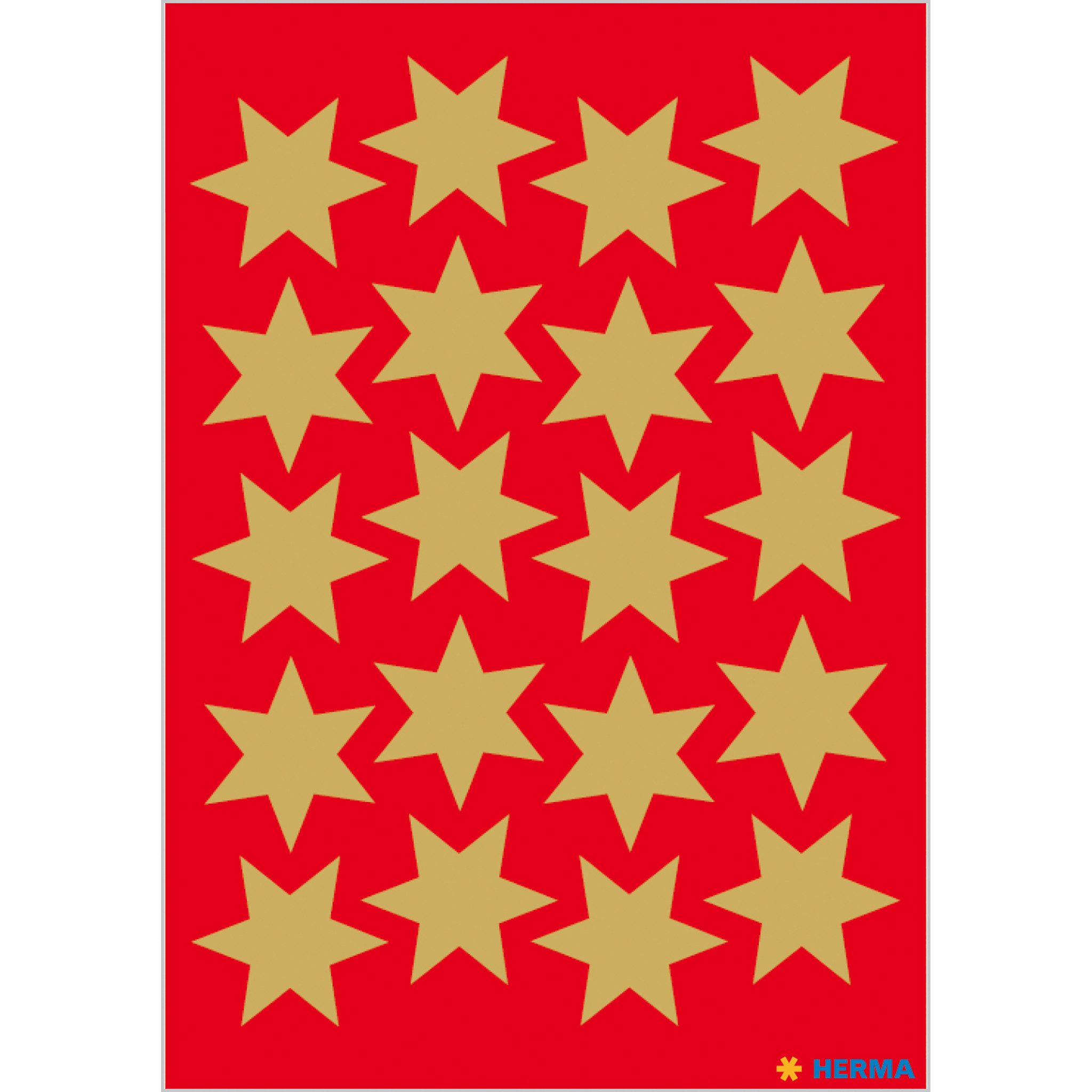 Thumbnail - HERMA Sticker Herma Sticker DECOR Weihnachten Sterne gold Ø 21 mm 3 Bl