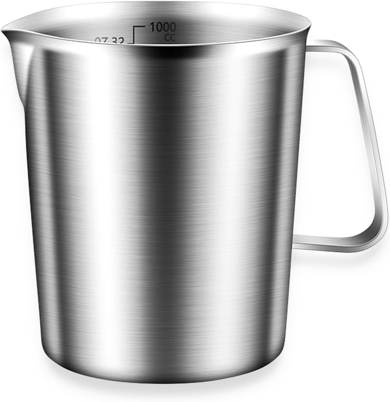 FELIXLEO Messbecher Edelstahl Messbecher 1 L Milchkännchen mit Griff Skala, (1-St)
