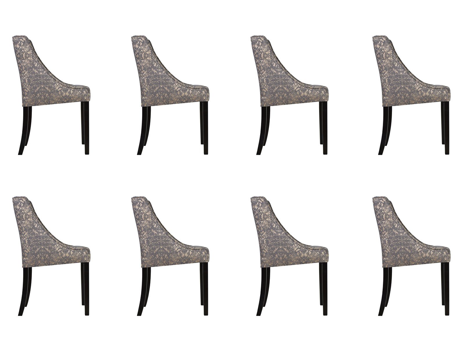 JVmoebel Stuhl, 8x Stühle Stuhl Polster Design Lounge Club Sitz Lehn Garnitur Sessel CHANL Neu