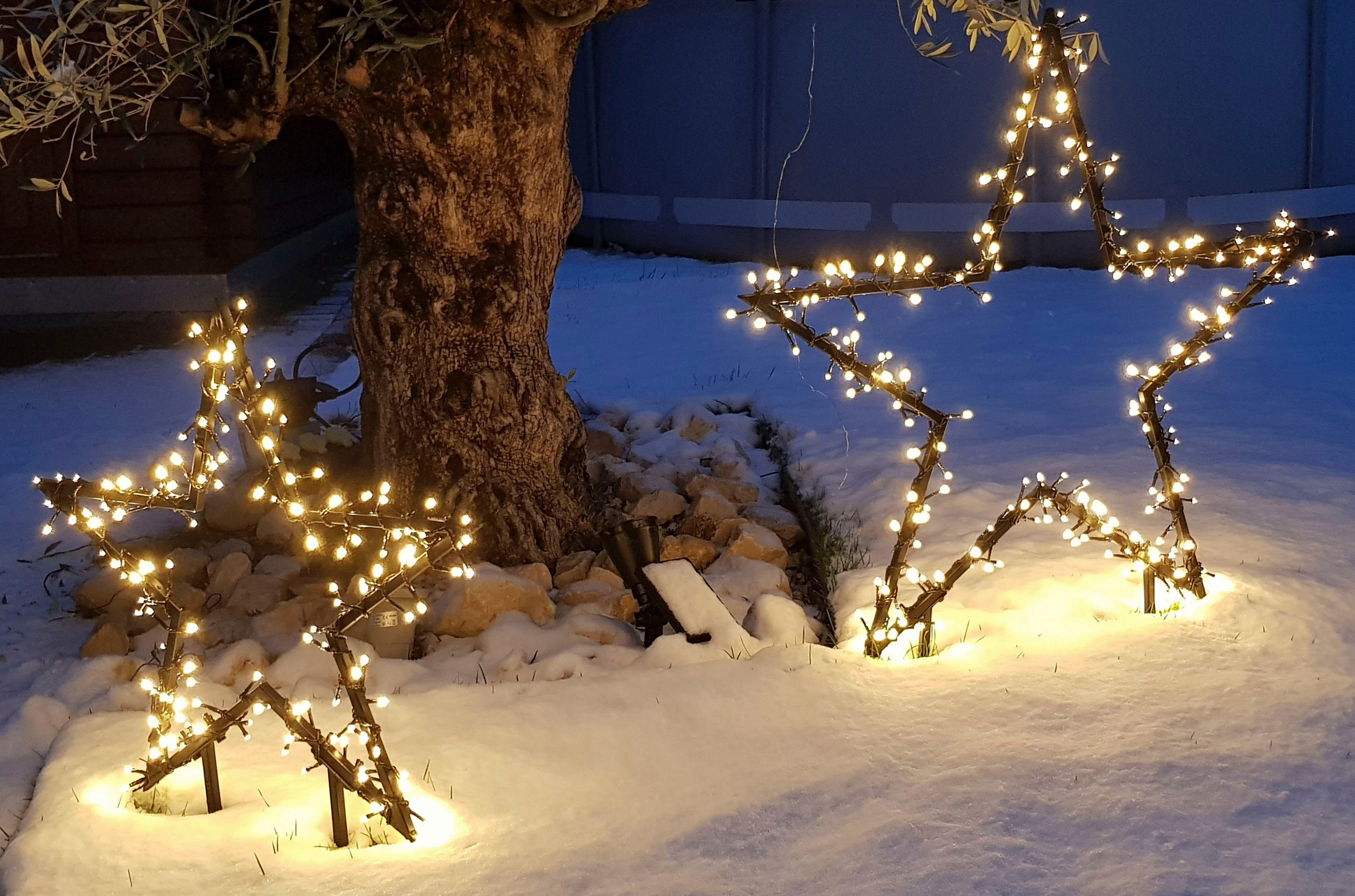 Star-Max LED Stern Weihnachtsstern, Weihnachtsdeko, Gartenstecker mit LED-Beleuchtung