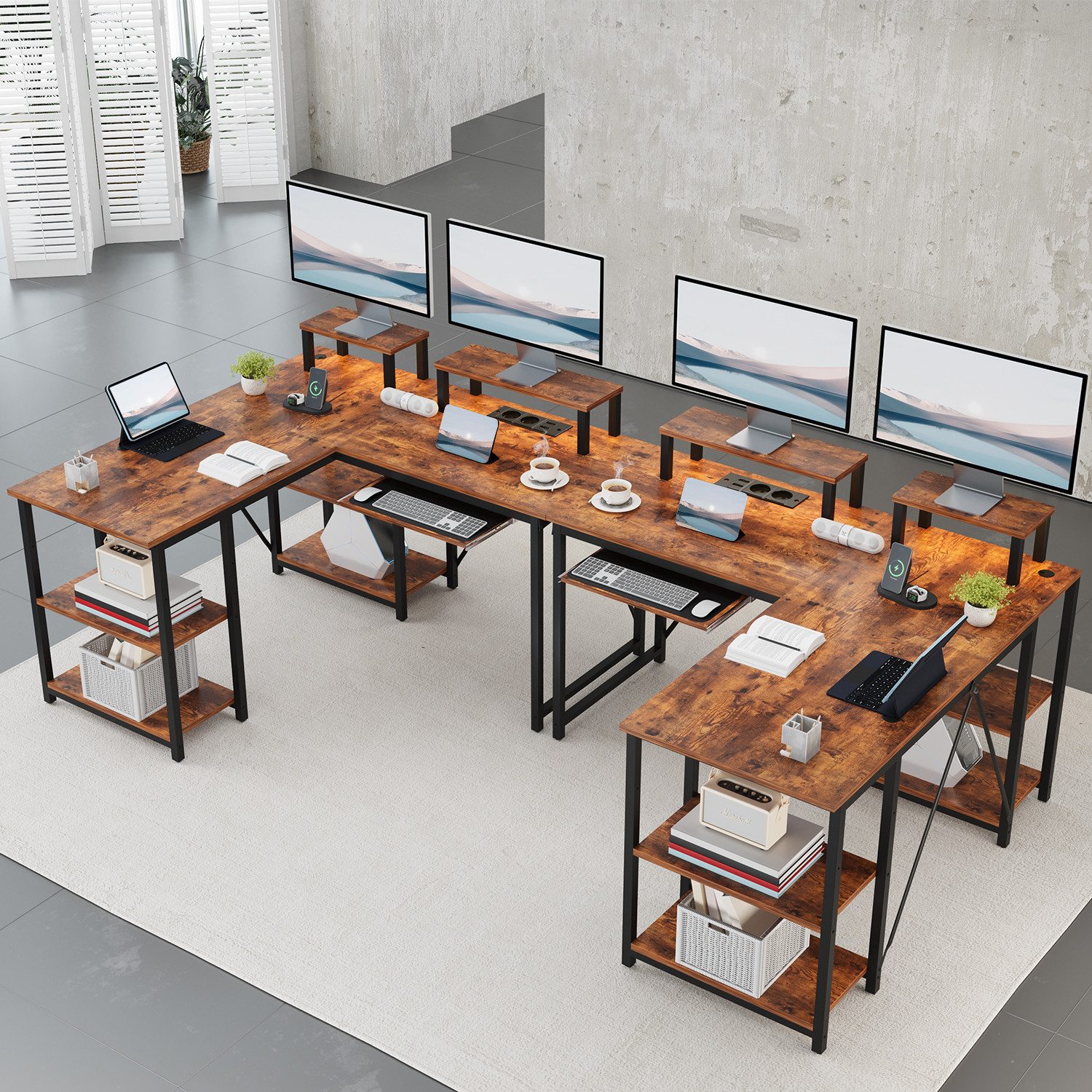 GUNJI Gamingtisch 140*140 cm L-förmiger Computertisch günstig online kaufen