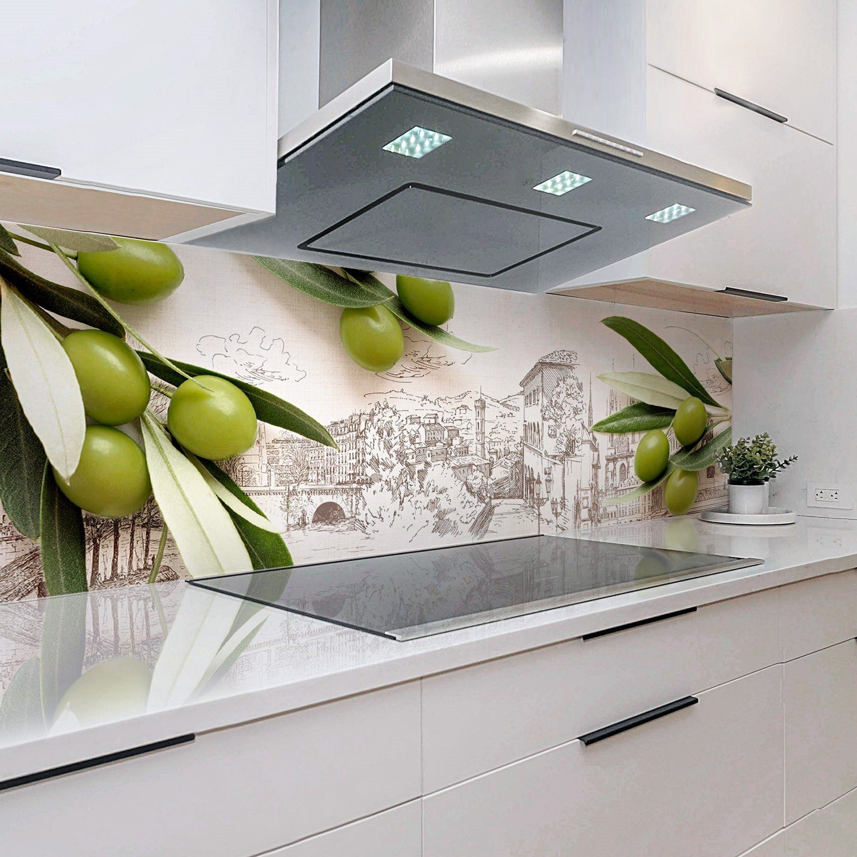Rodnik Küchenrückwand Grüne Oliven, ABS-Kunststoff Platte Monolith in DELUXE Qualität mit Direktdruck