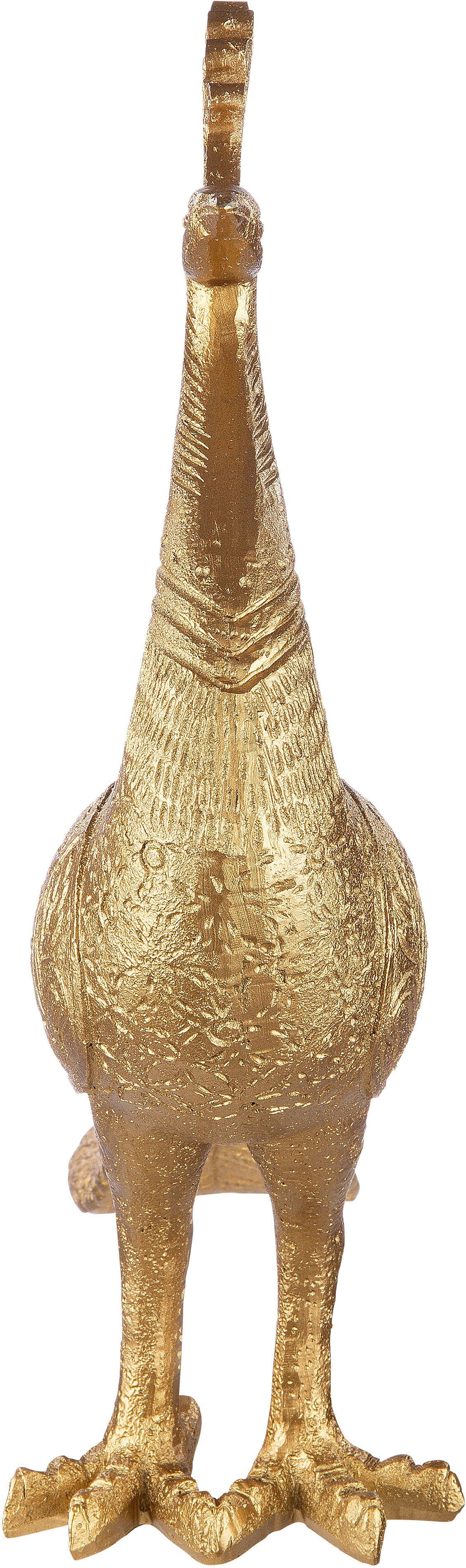 Casablanca by Gilde gold Tierfigur Wohnzimmer cm, Höhe Dekofigur Dekoobjekt, St), (1 37 Pfau