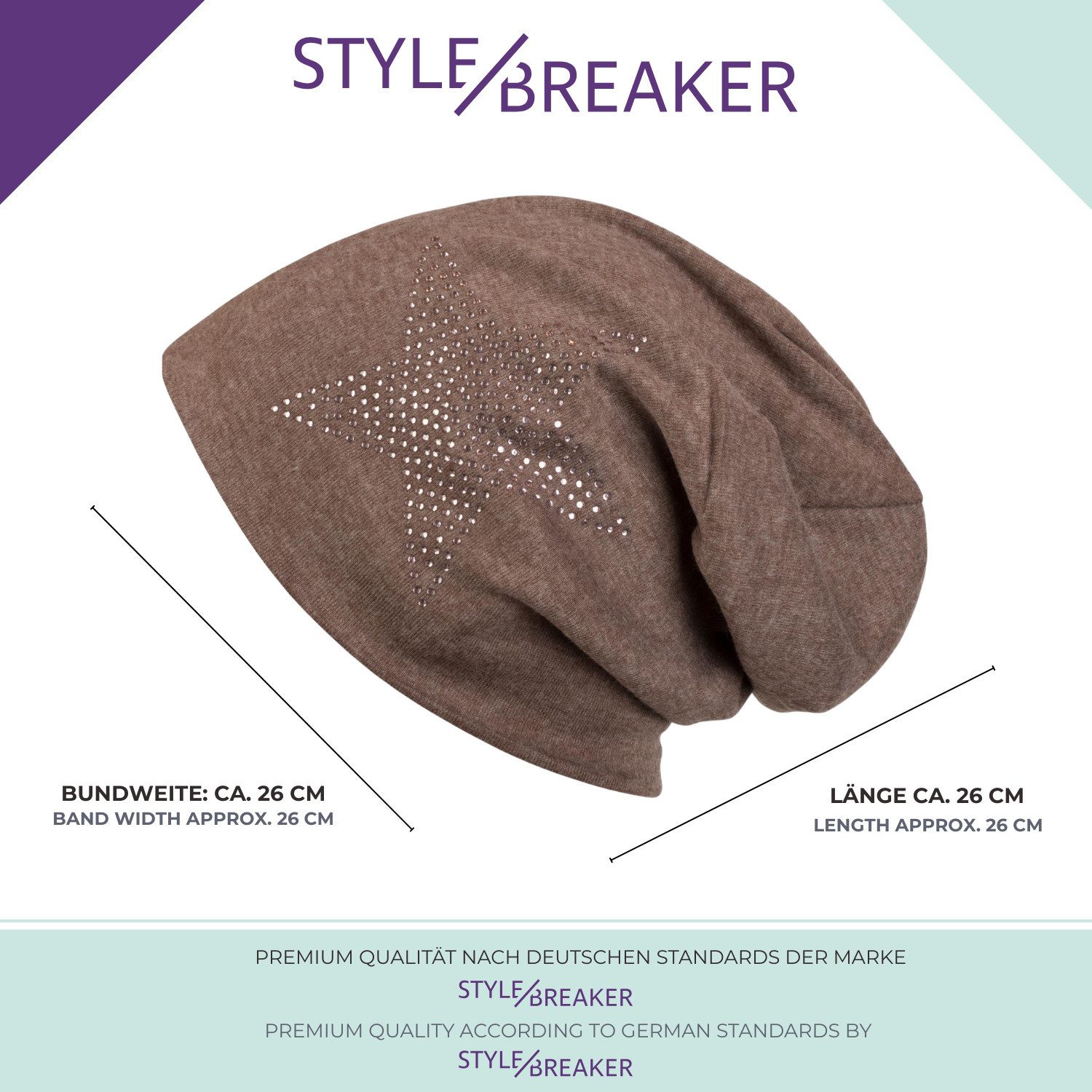 styleBREAKER Beanie Warme Beanie Mütze mit Strass Stern (1-St)