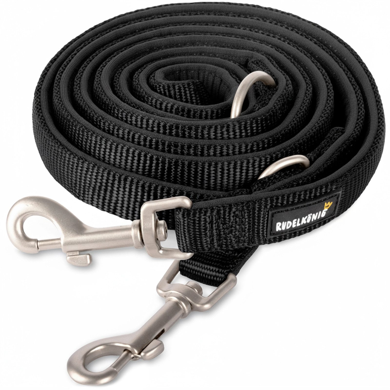 Rudelkönig Hundeleine Gepolsterte Hundeleine Bella, Verstellbare Führleine 2,30m, Nylon, Neopren (1-tlg), Für alle Hundegrößen