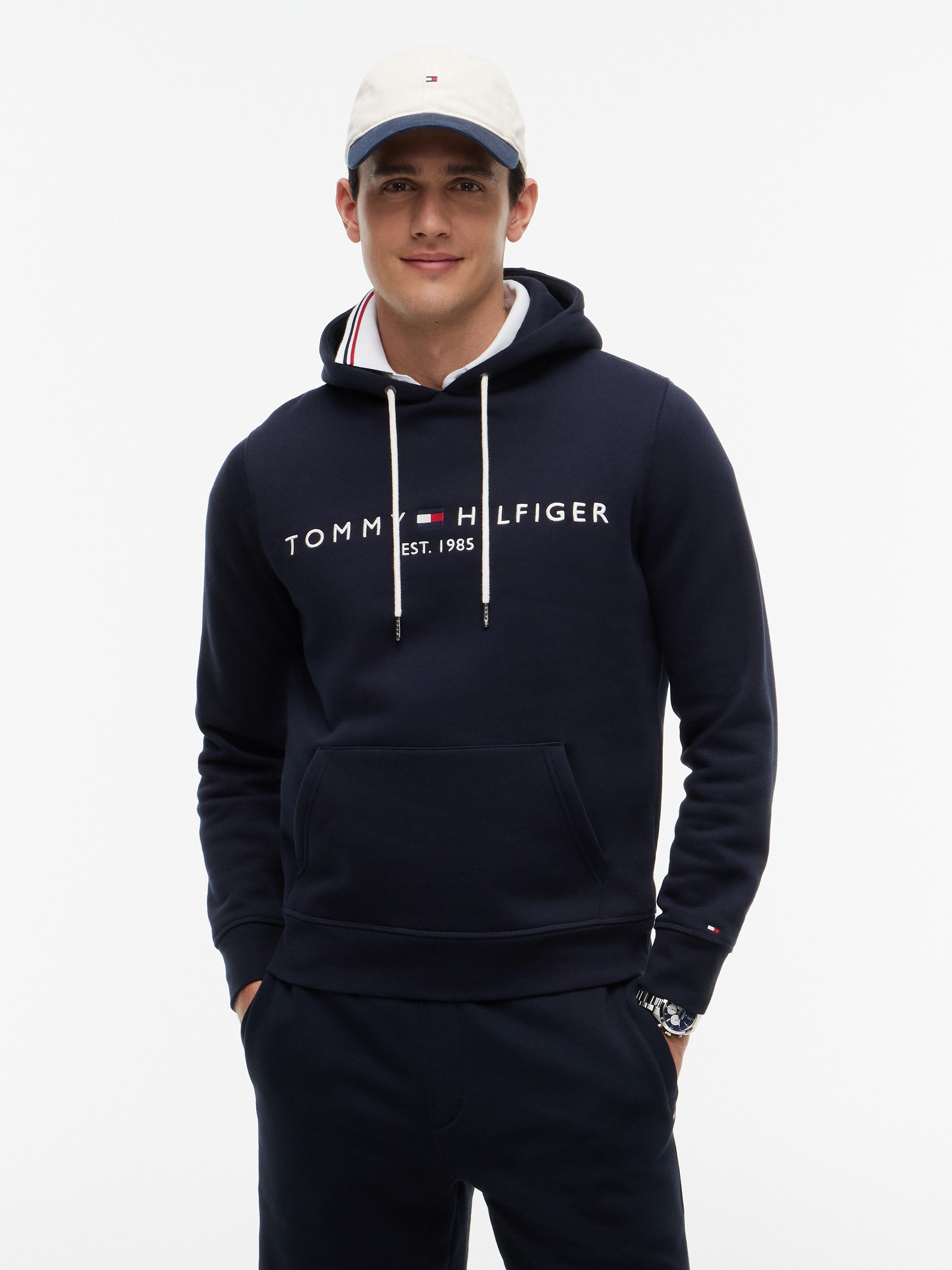 Tommy Hilfiger Kapuzensweatshirt TOMMY LOGO HOODY Baumwoll-Mix