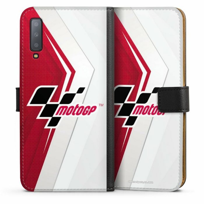 DeinDesign Handyhülle MotoGP Logo Motorsport Logo Grey and Red Samsung Galaxy A7 Duos (2018) Hülle Handy Flip Case Wallet Cover