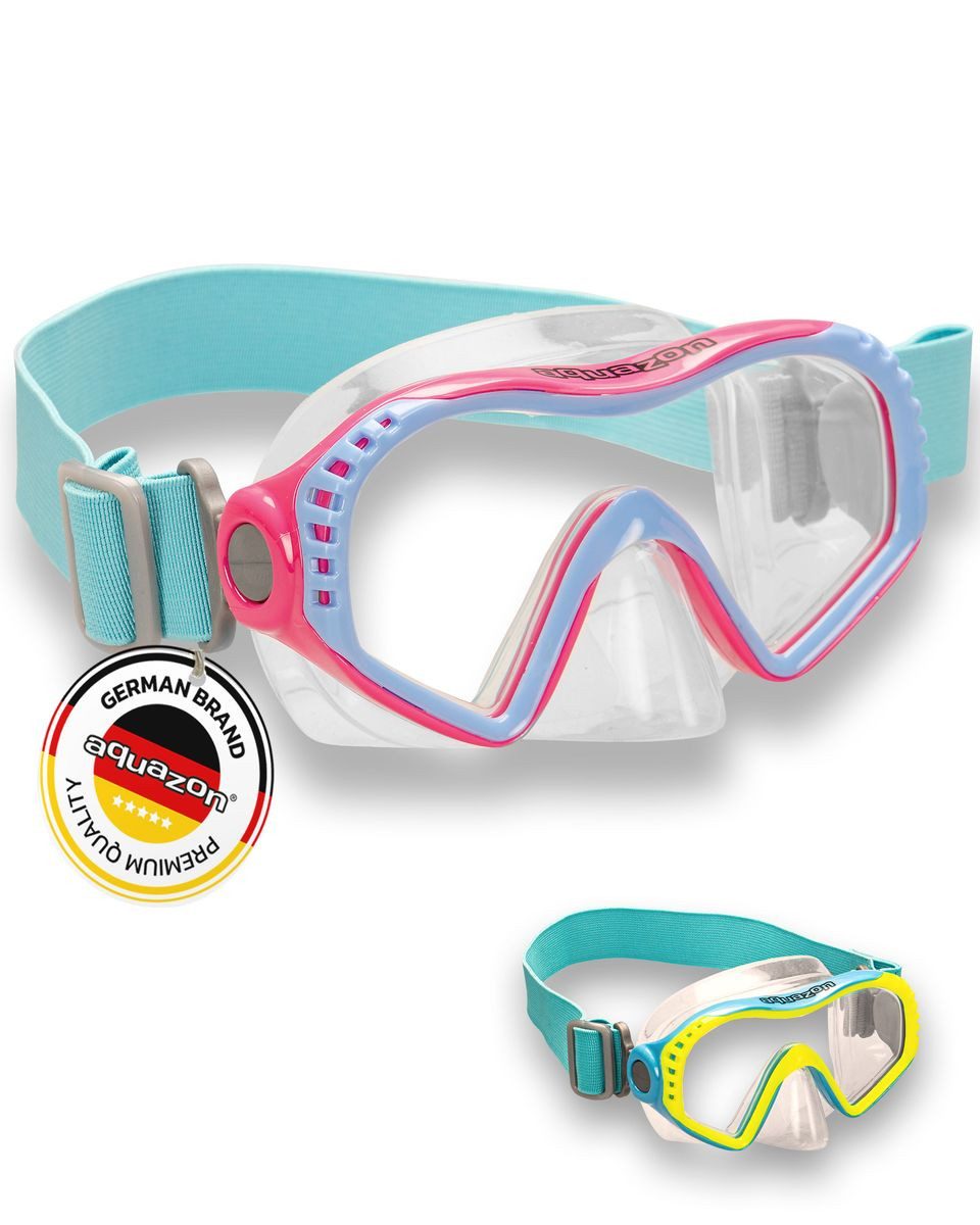 AQUAZON Taucherbrille STARFISH Kinder Schnorchelbrille 7-12 Jahre mit Textil Kopfband