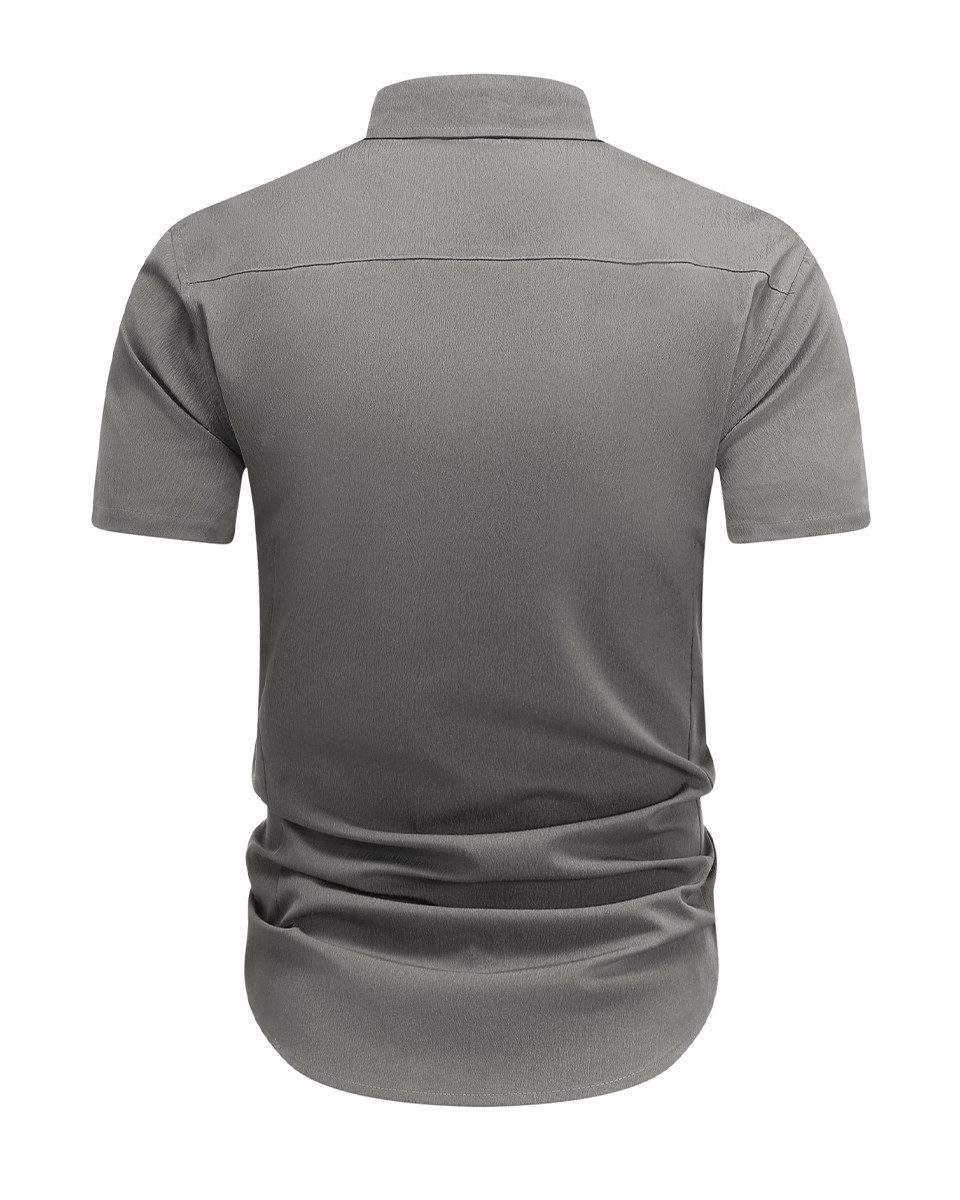 Allthemen Kurzarmhemd Regular Fit leichtes Freizeithemd mit Strukturmuster günstig online kaufen