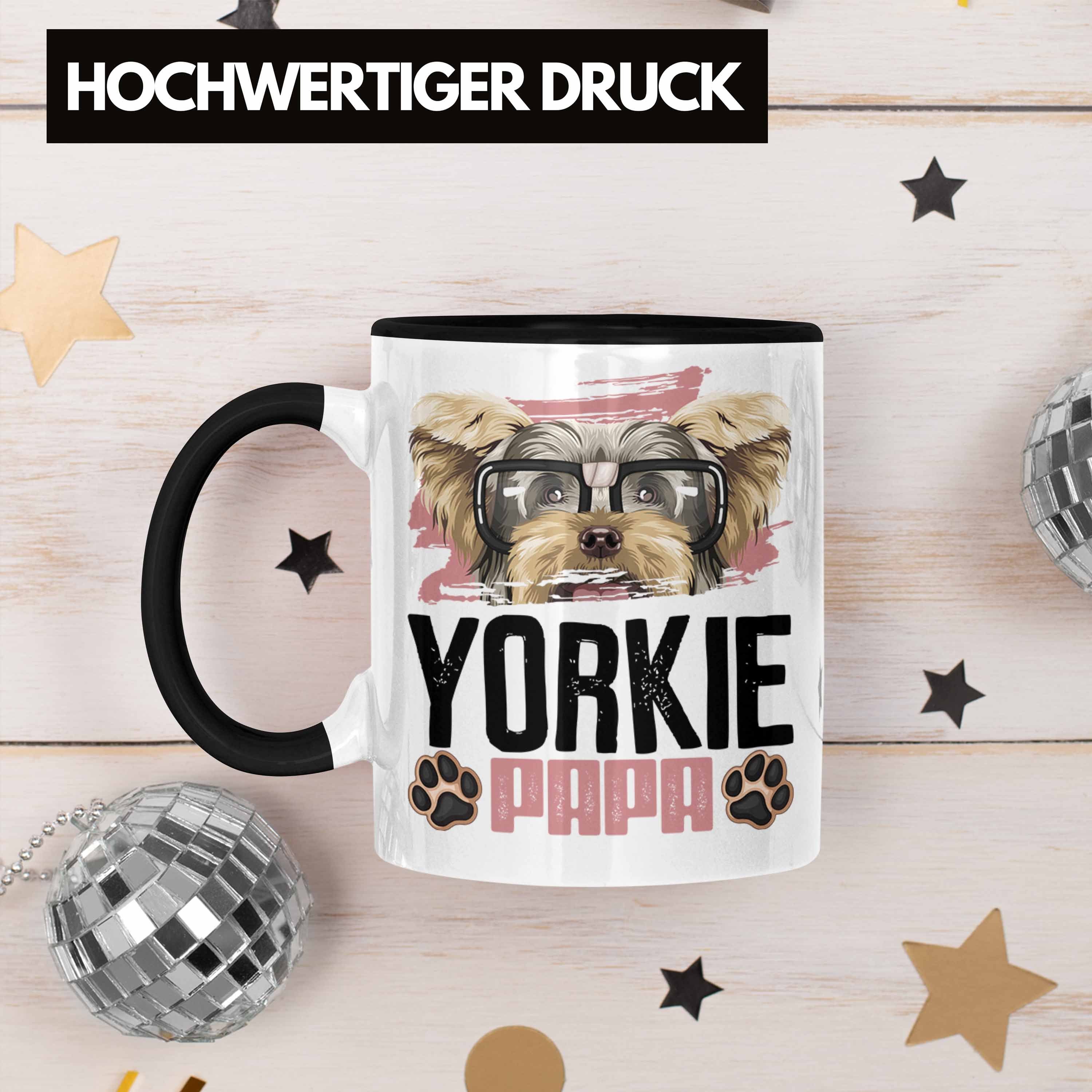 Papa Trendation Schwarz Tasse Lustiger Tasse Geschenk Spruch Besitzer Geschenkidee Yorkie Yorki