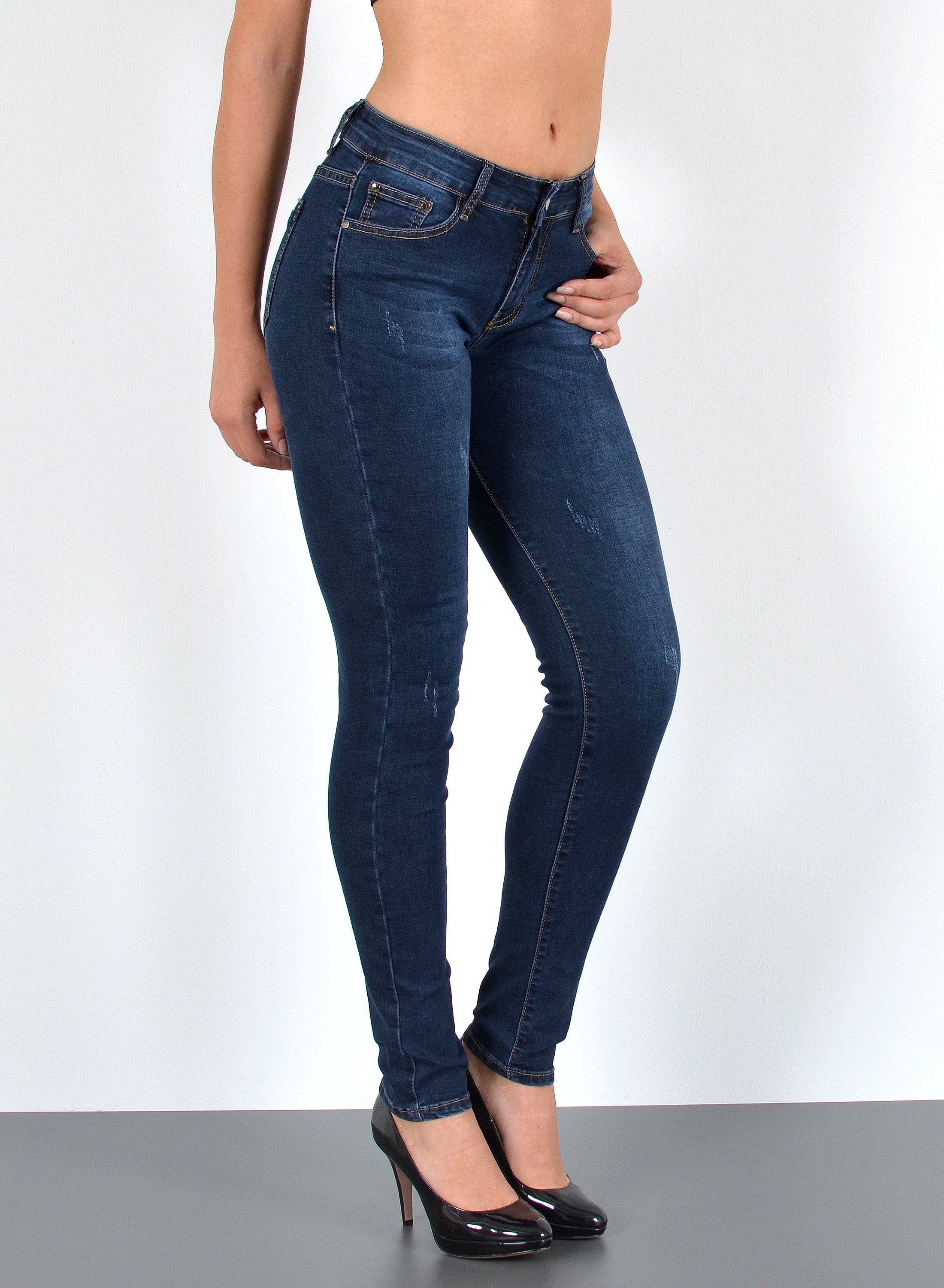 ESRA Skinny-fit-Jeans Damen Jeans Skinny Hose günstig online kaufen