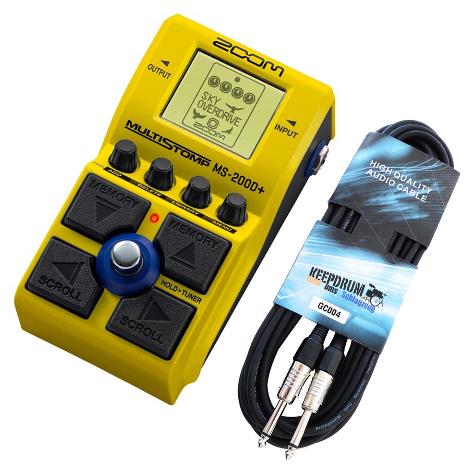 Zoom Audio E-Gitarre Zoom Effektgerät MS-200D+ für Gitarre mit Kabel, Spar-Set, Mit Kabel