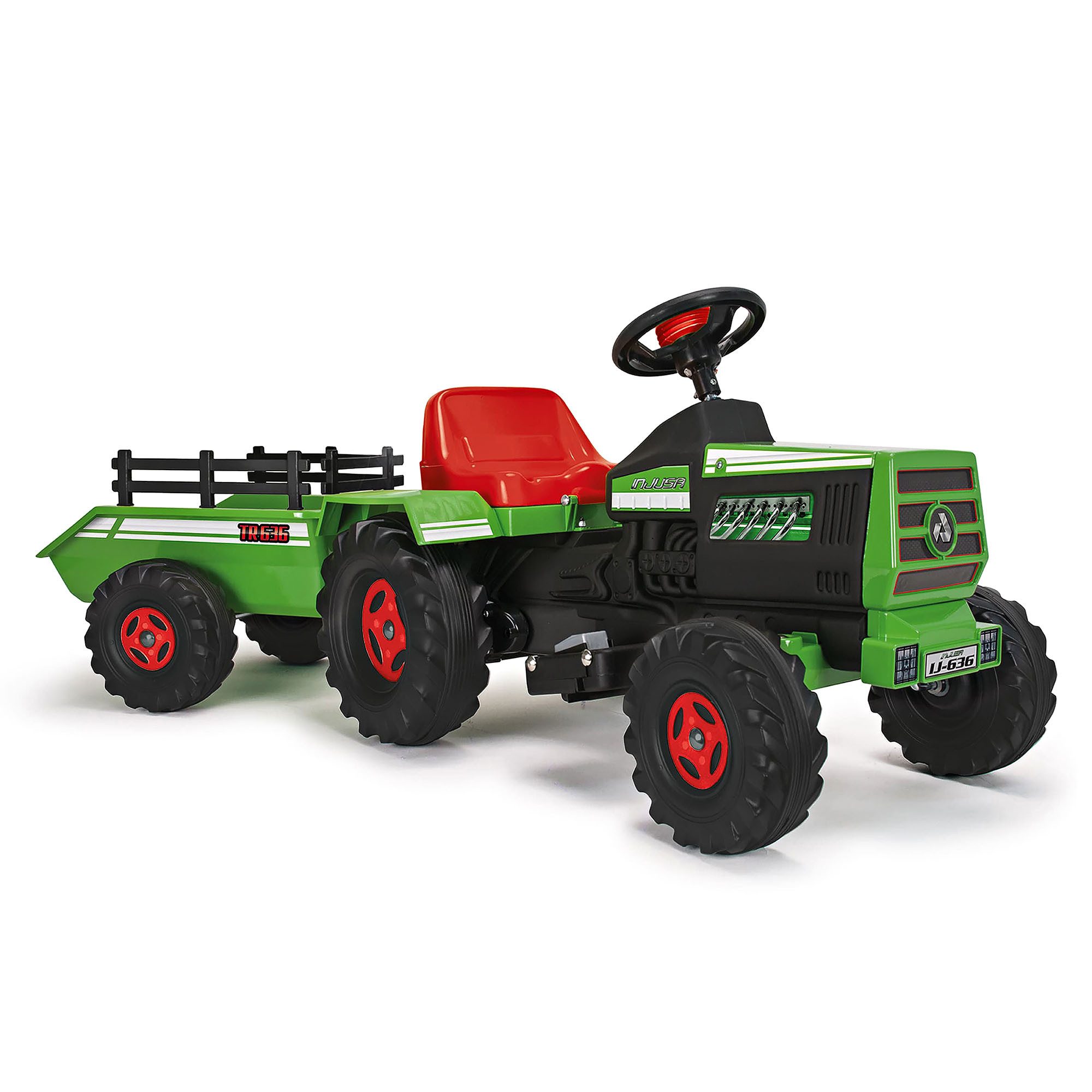INJUSA Elektro-Kindertraktor Elektrotraktor Basic, Belastbarkeit 30 kg, Elektro-Kindertraktor 6V mit Pedalsteuerung, bis 30 kg, ab 18 Monaten
