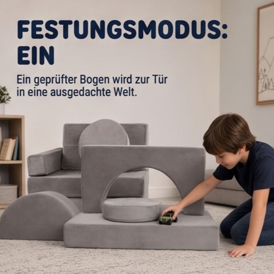 Jiexi Kindersofa Modulares Kindersofa, klappbare Kindercouch für Kinderzimmer – Bild 4 von 5