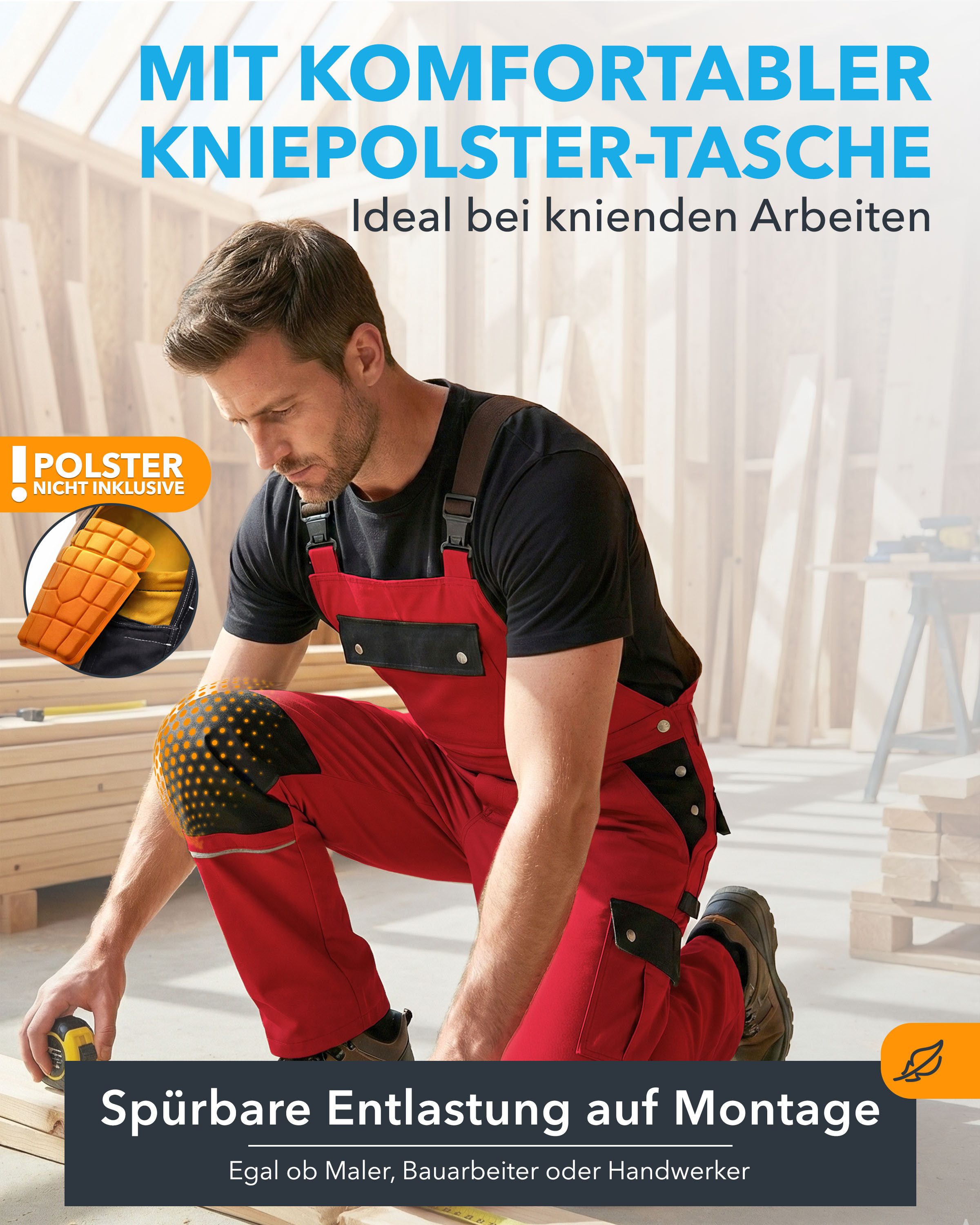 TMG International Arbeitslatzhose Latzhose Arbeitshose Cargohose Overall Blaumann