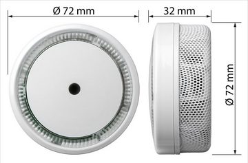 SEBSON 10 Jahres Mini Rauchwarnmelder, EN 14604, VdS 3131 - Ø72 x 32mm Rauchmelder