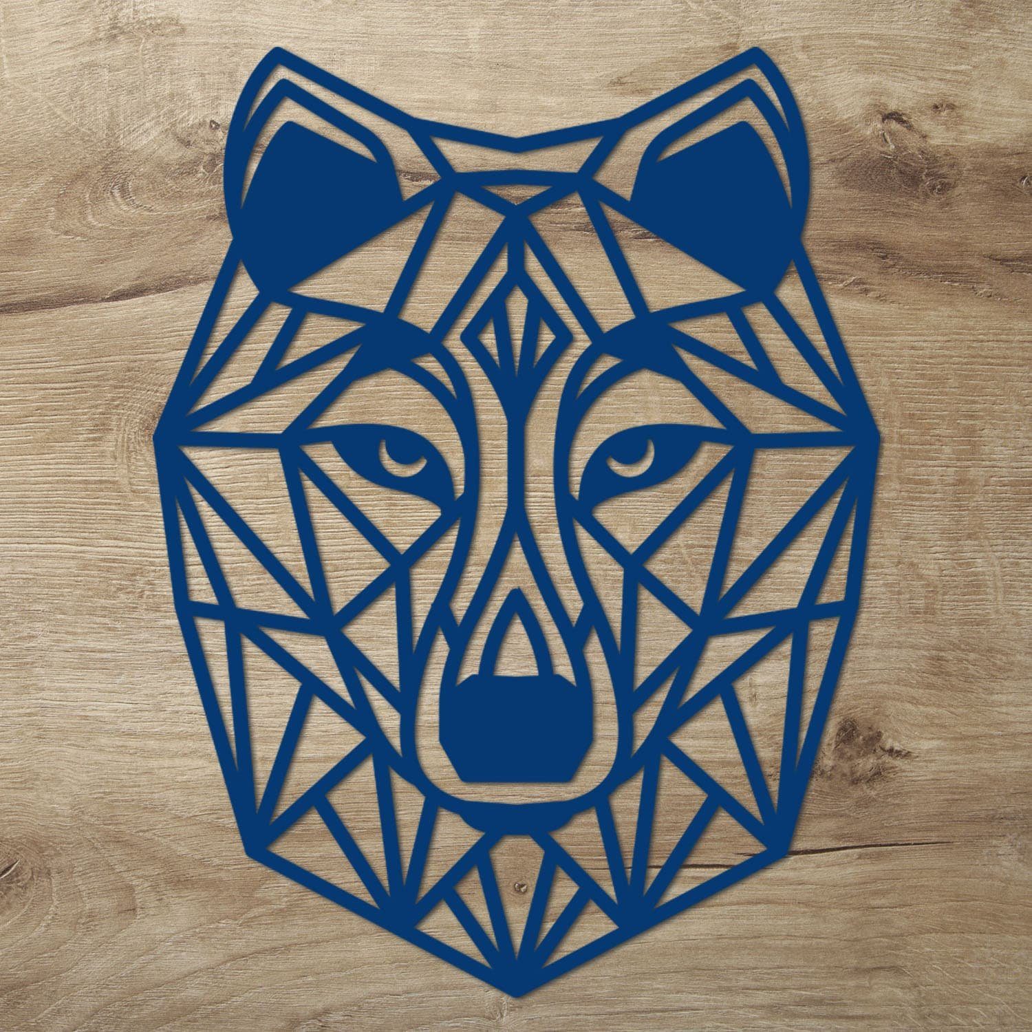 Namofactur 3D-Wandtattoo 3D Wandtattoo Wandbild Wolf aus Holz, Wald Wanddeko Polygon Wolf moderne Wandgestaltung für Adventure Fans