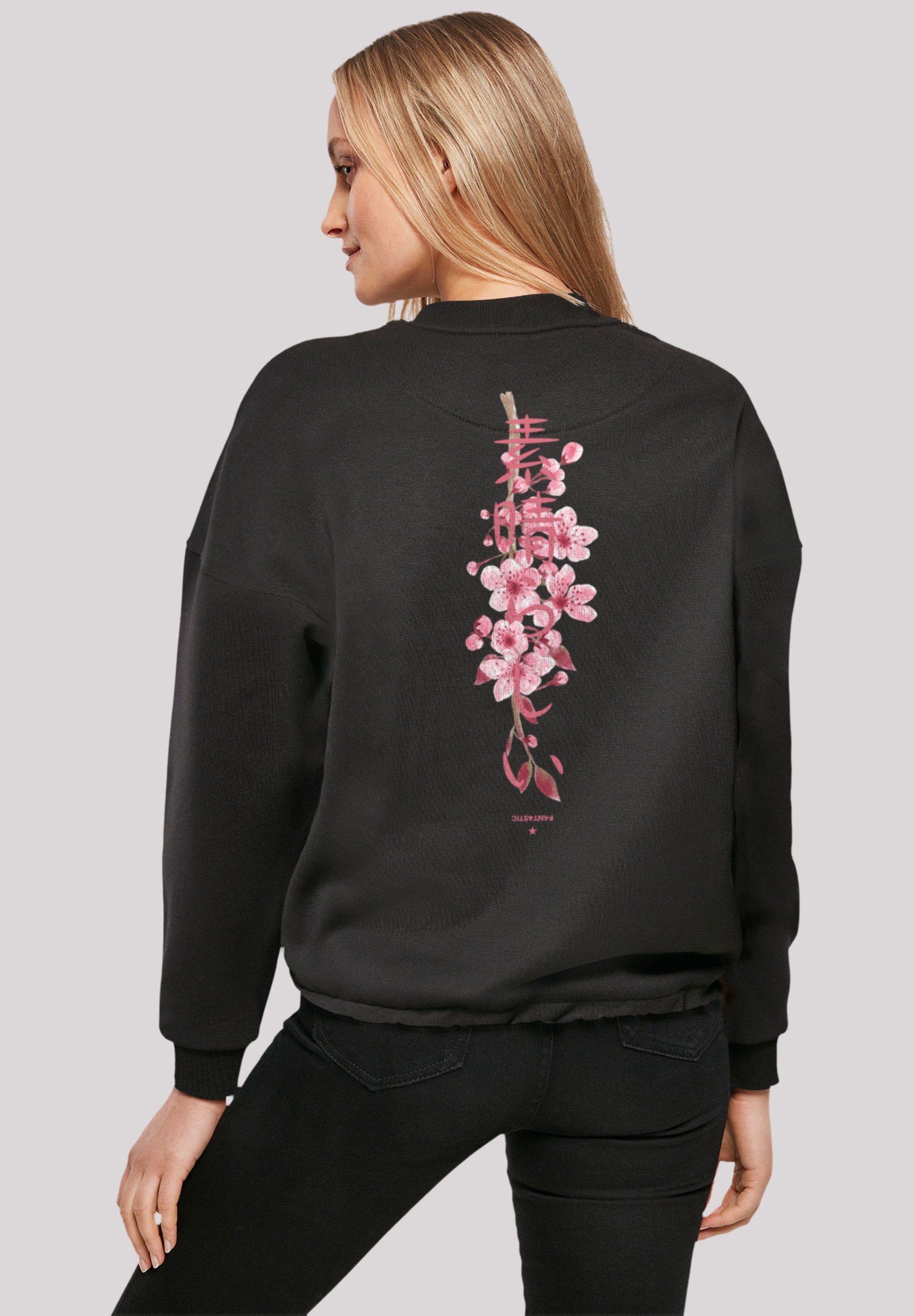 Sweatshirt Kirschblüte Japan schwarz Print F4NT4STIC