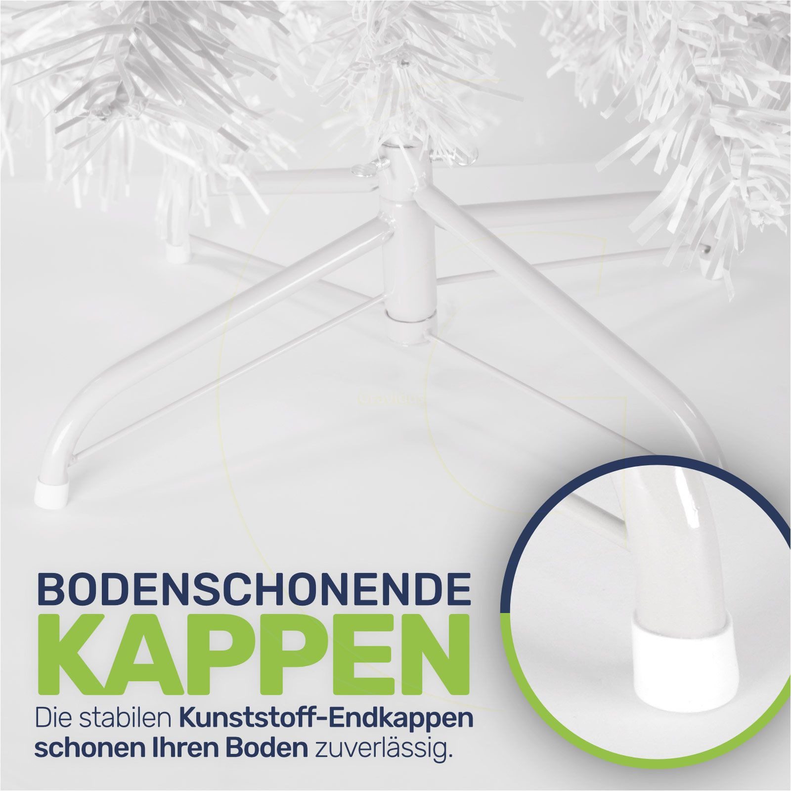 Gravidus Künstlicher Weihnachtsbaum Weißer Weihnachtsbaum 180 cm künstlicher Tannenbaum 600 Zweigen – Bild 4 von 5