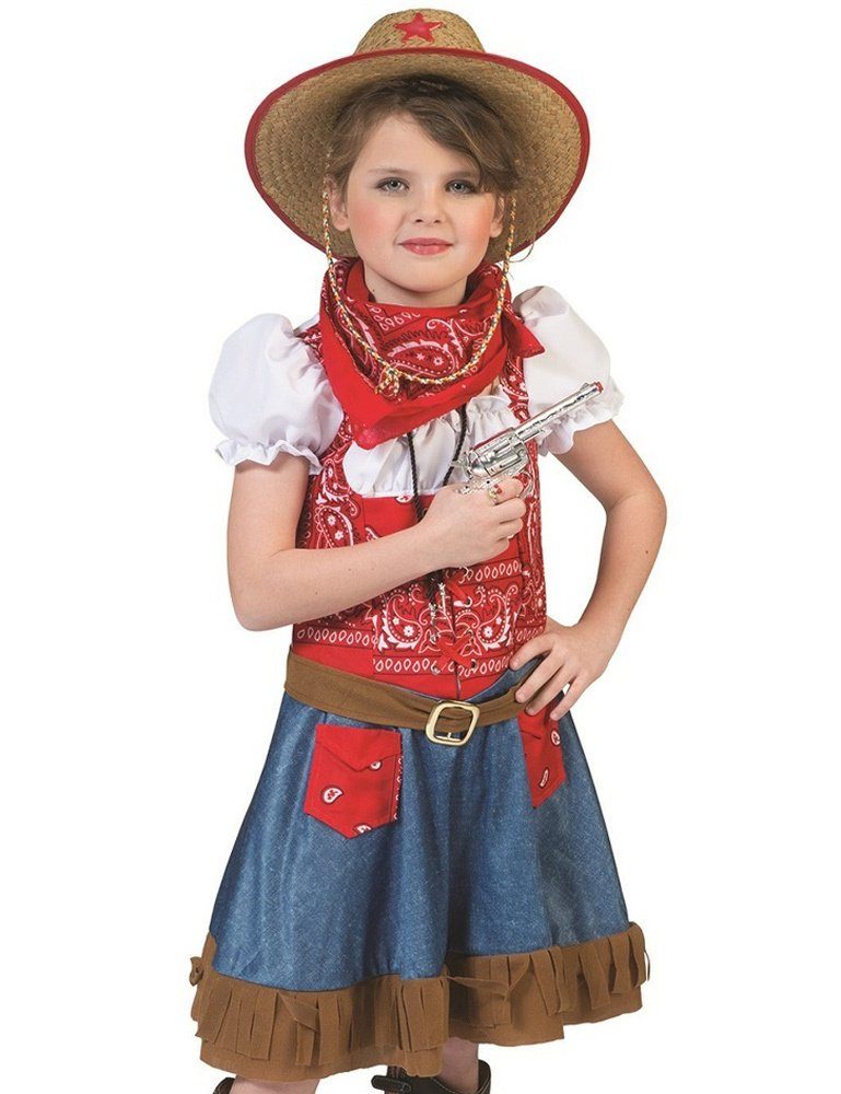 Cowboy-Kostüm Cowgirl Kostüm "Arizona" für Mädchen - Blau Rot