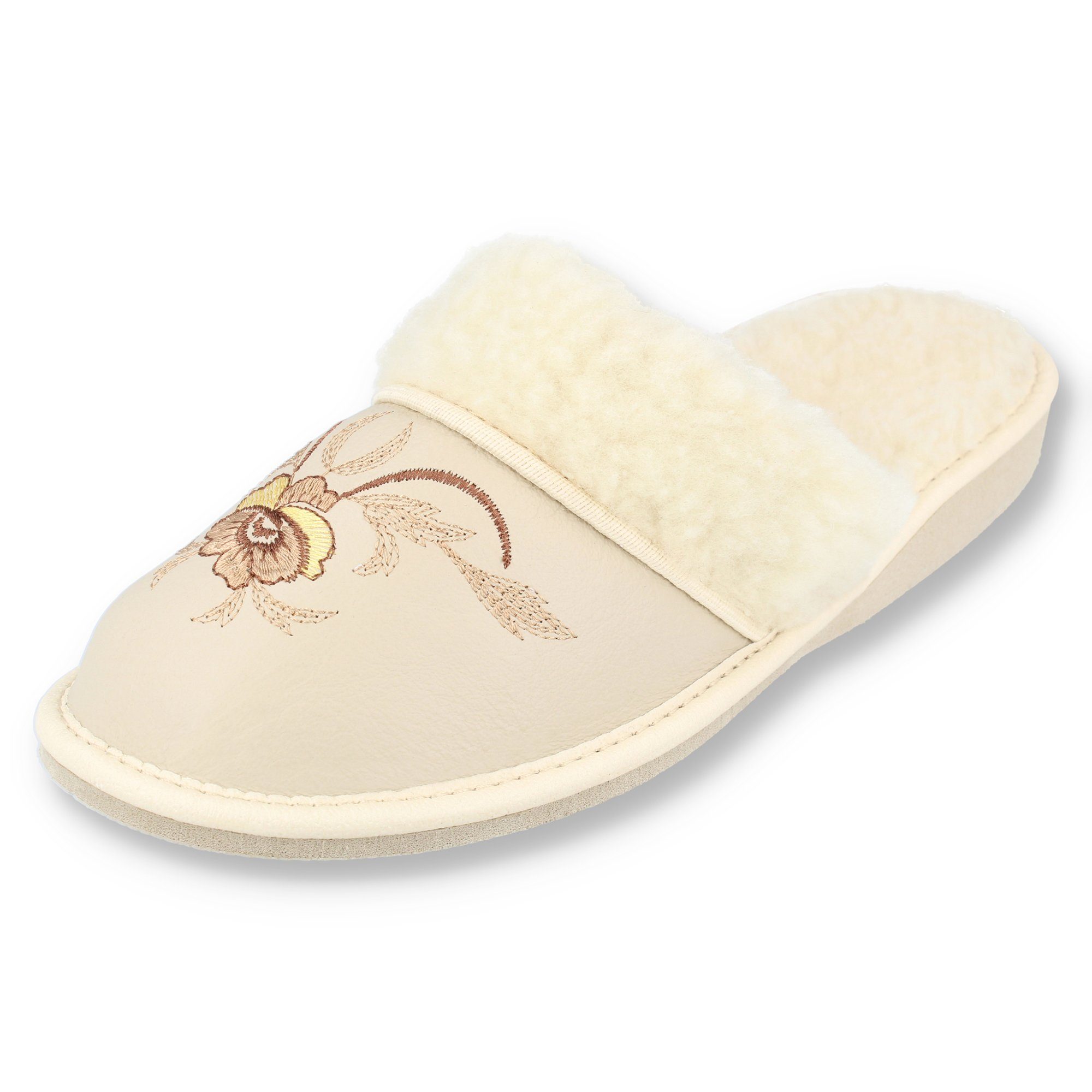 filsko Vara Hübsche Winter Pantoffeln mit Schafwolle für Damen Hausschuh