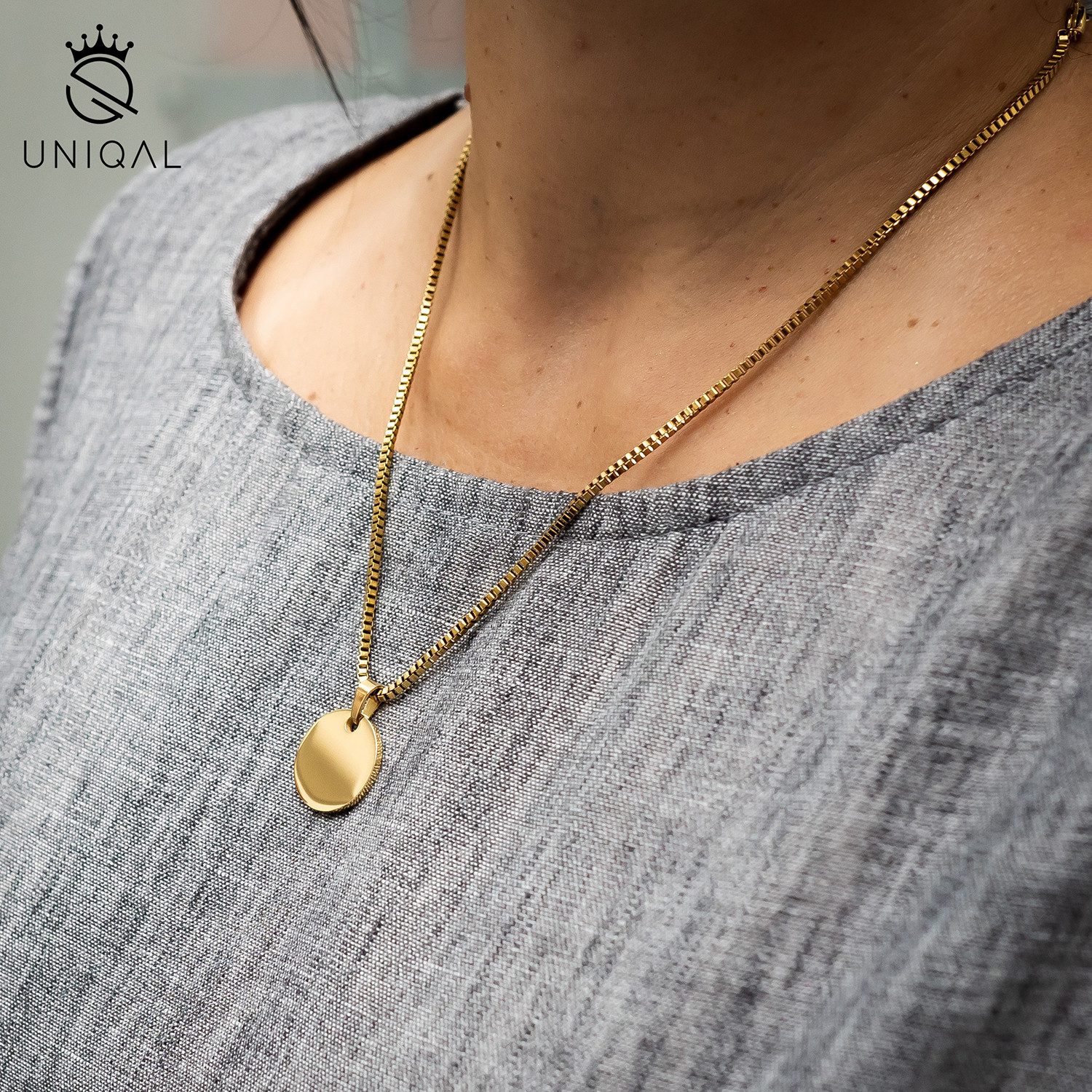 UNIQAL.de Kreuzkette UNIQAL Kreuz Halskette mit Anhänger Symbol (Edelstahl, Casual Style, Unisex, Basic, Deutsches Patent-und Markenamt), Kreuzanhänger