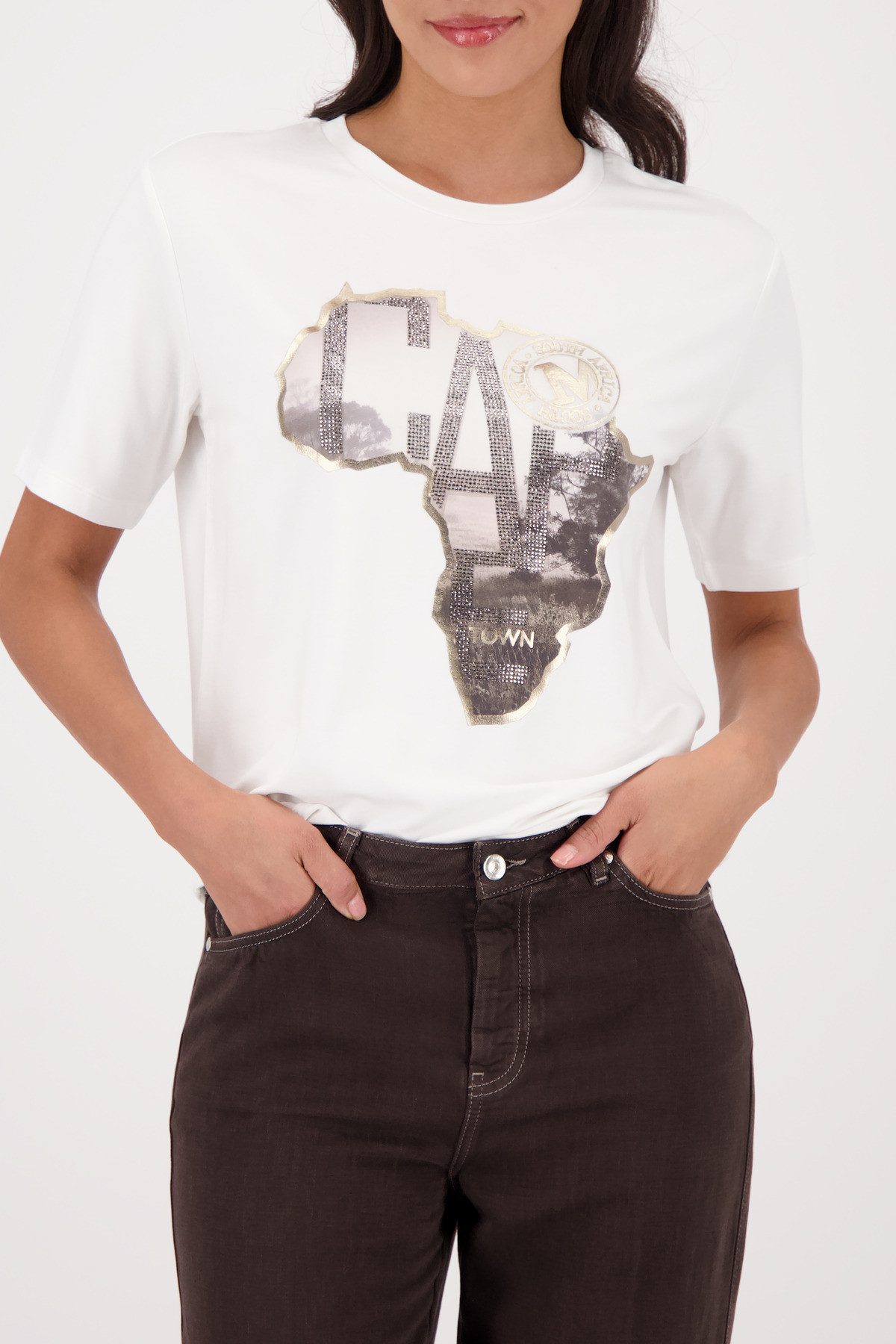 Monari T-Shirt Shirt Capetown Regular fit mit Afrika-Aufdruck