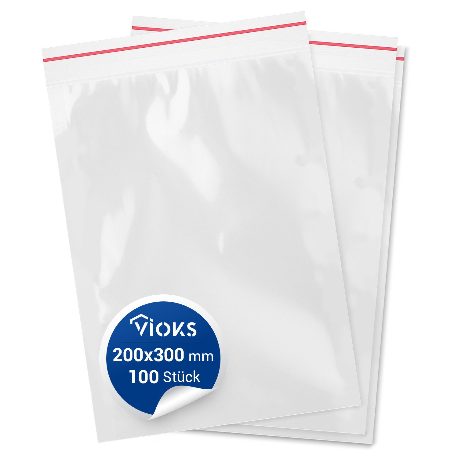 VIOKS Gemüsebeutel Druckverschlußbeutel Zip Beutel 5 my, LDPE, (100-tlg), verschließbar, unbedruckt
