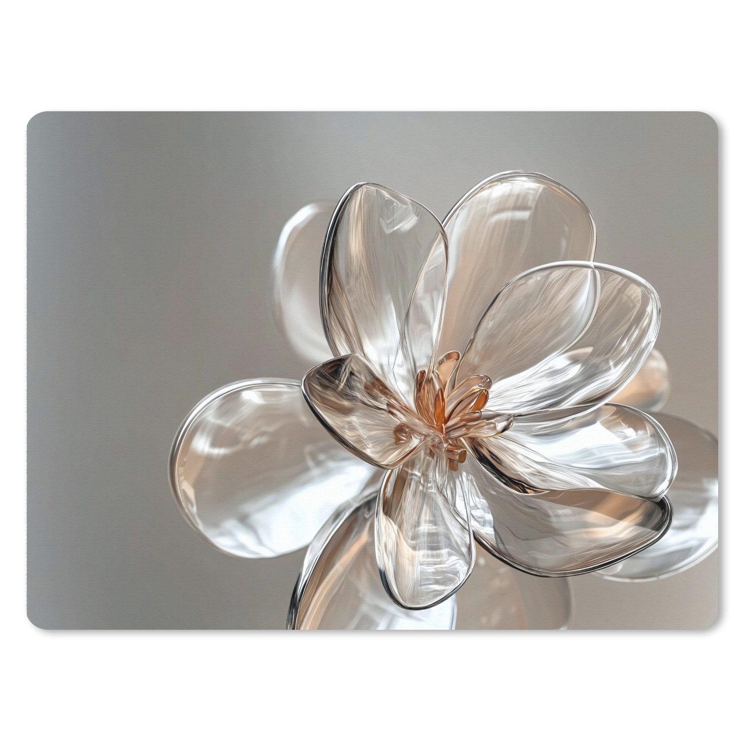 MuchoWow Mauspad Blume - Gläser - Transluzent (1-St), Gaming, Büro, Mousepad XXL, Großes, Mausunterlage, 80x60 cm