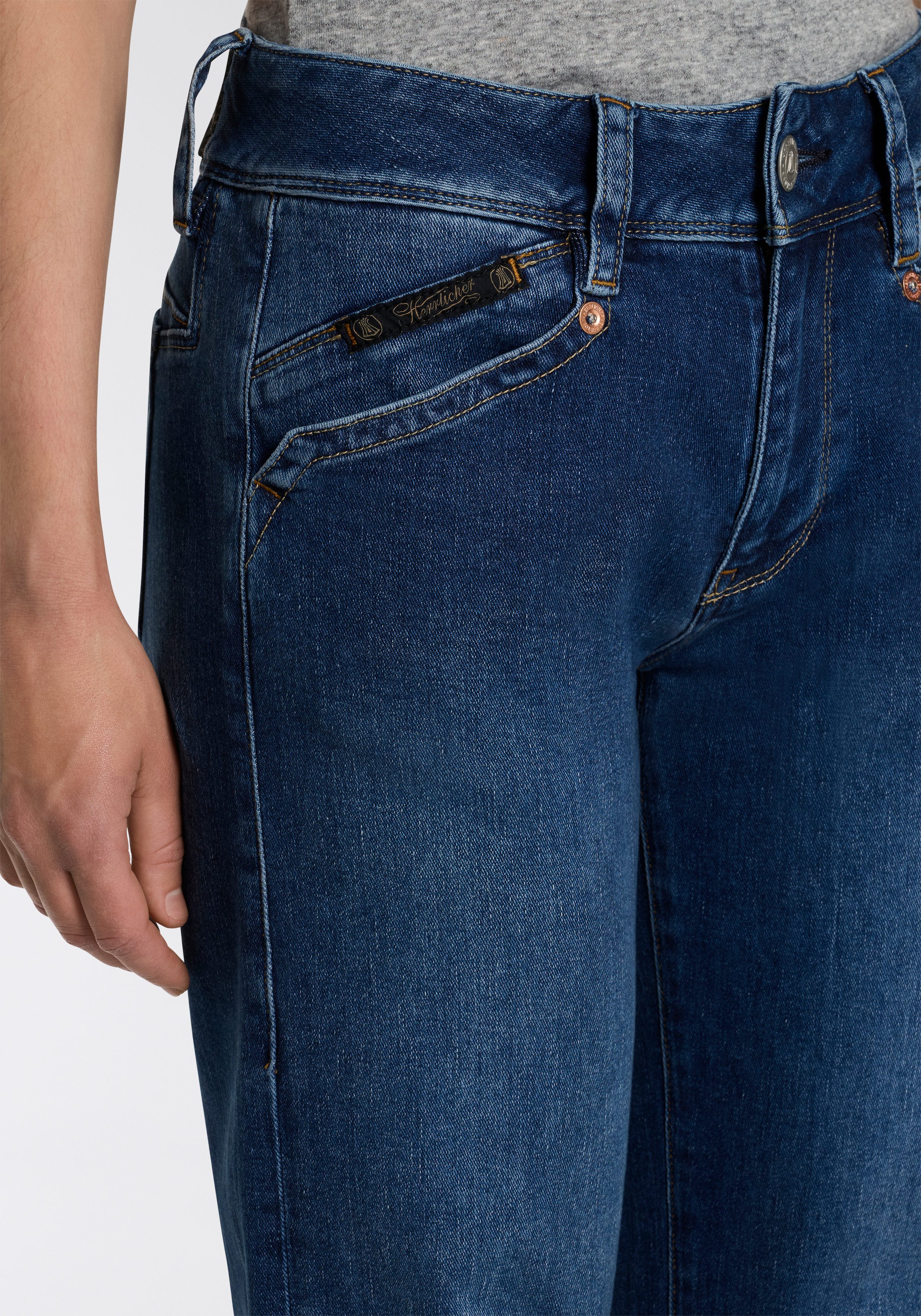 Herrlicher Straight-Jeans Prime New Denim Cashmere Touch mit hoher Leibhöhe