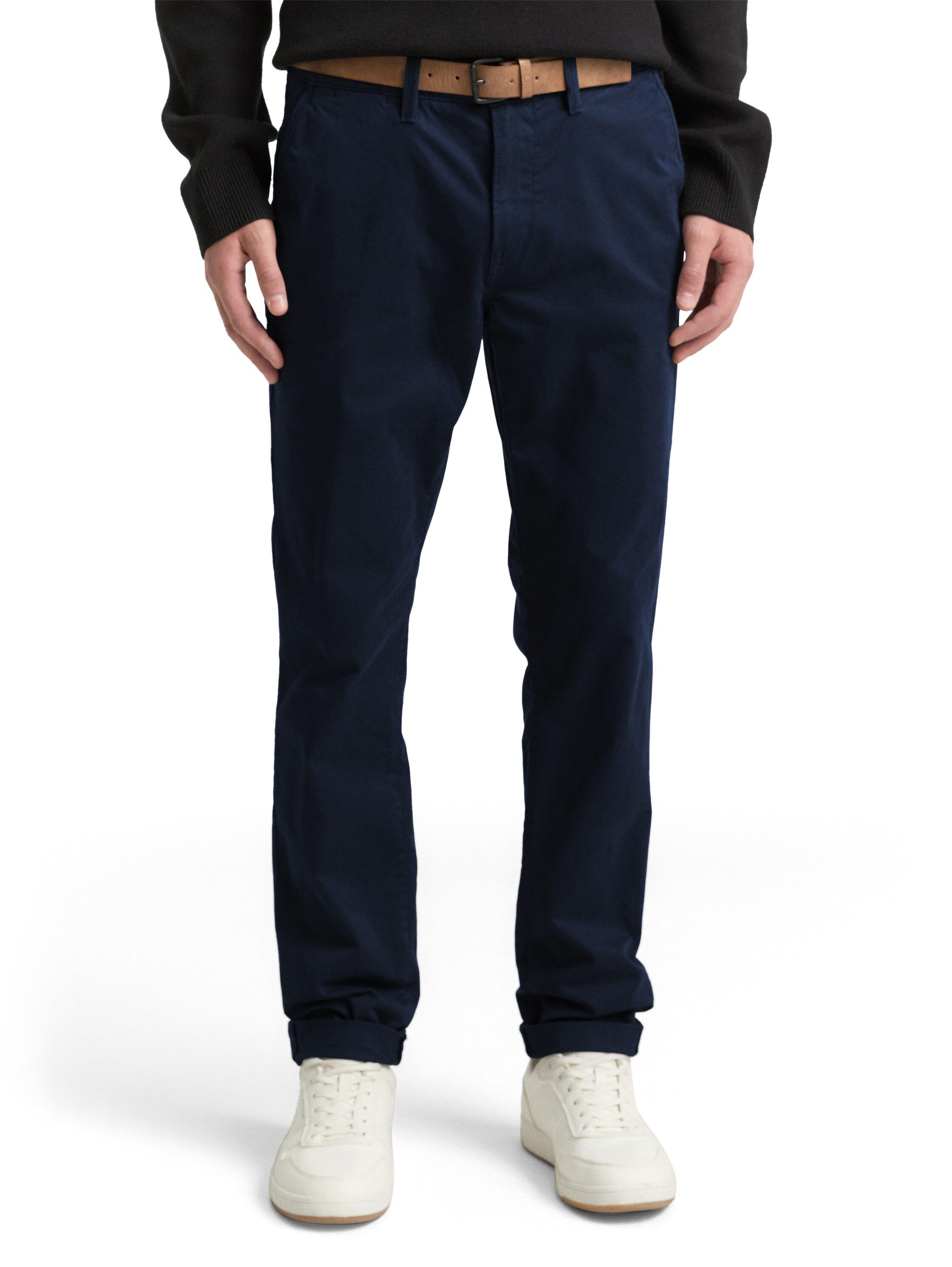 TOM TAILOR Denim Chinohose (mit Gürtel) leicht vorgewaschen