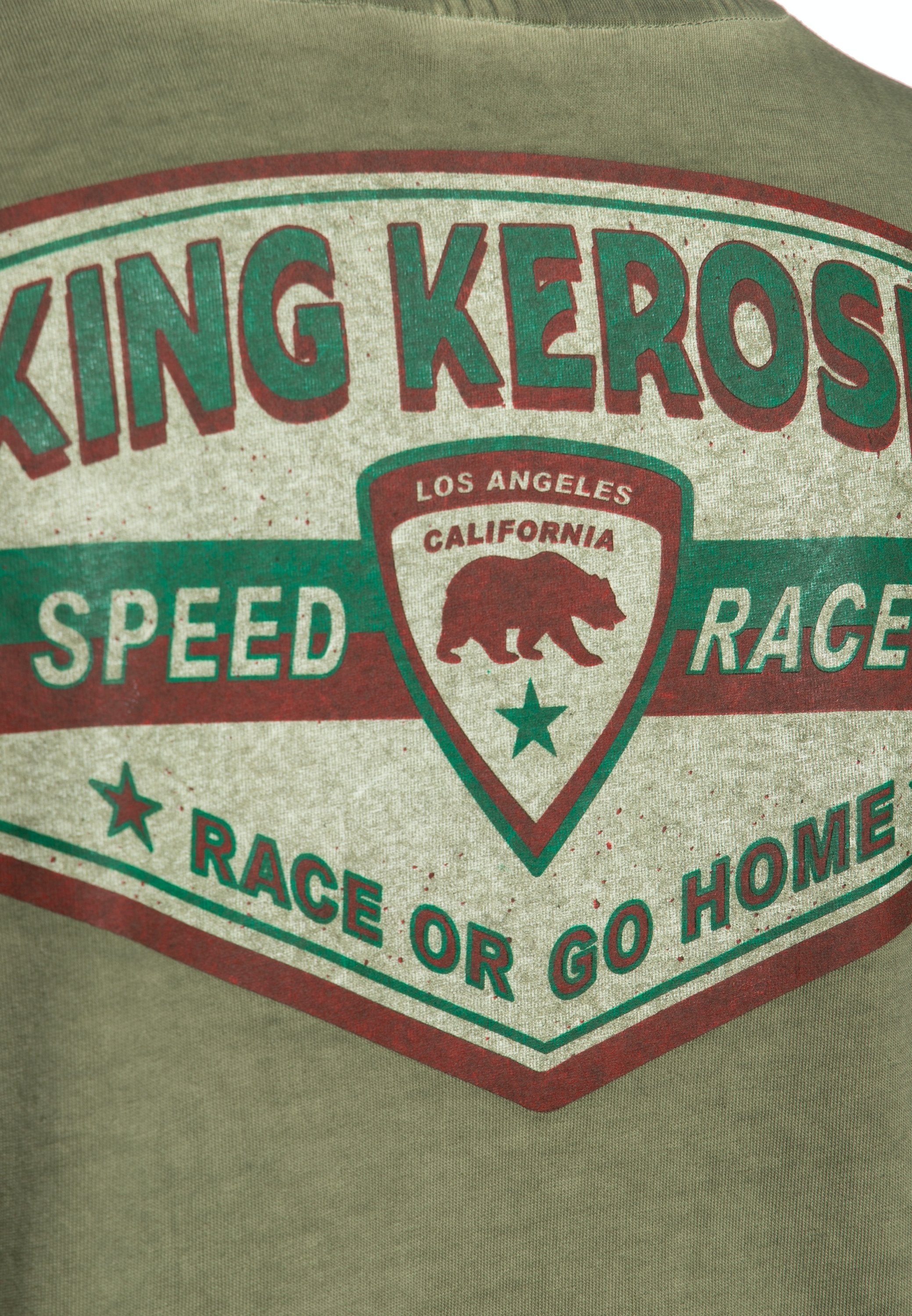 Oil-Wash-Optik Speedway dezenter (1-tlg) Print-Shirt KingKerosin 1955 mit