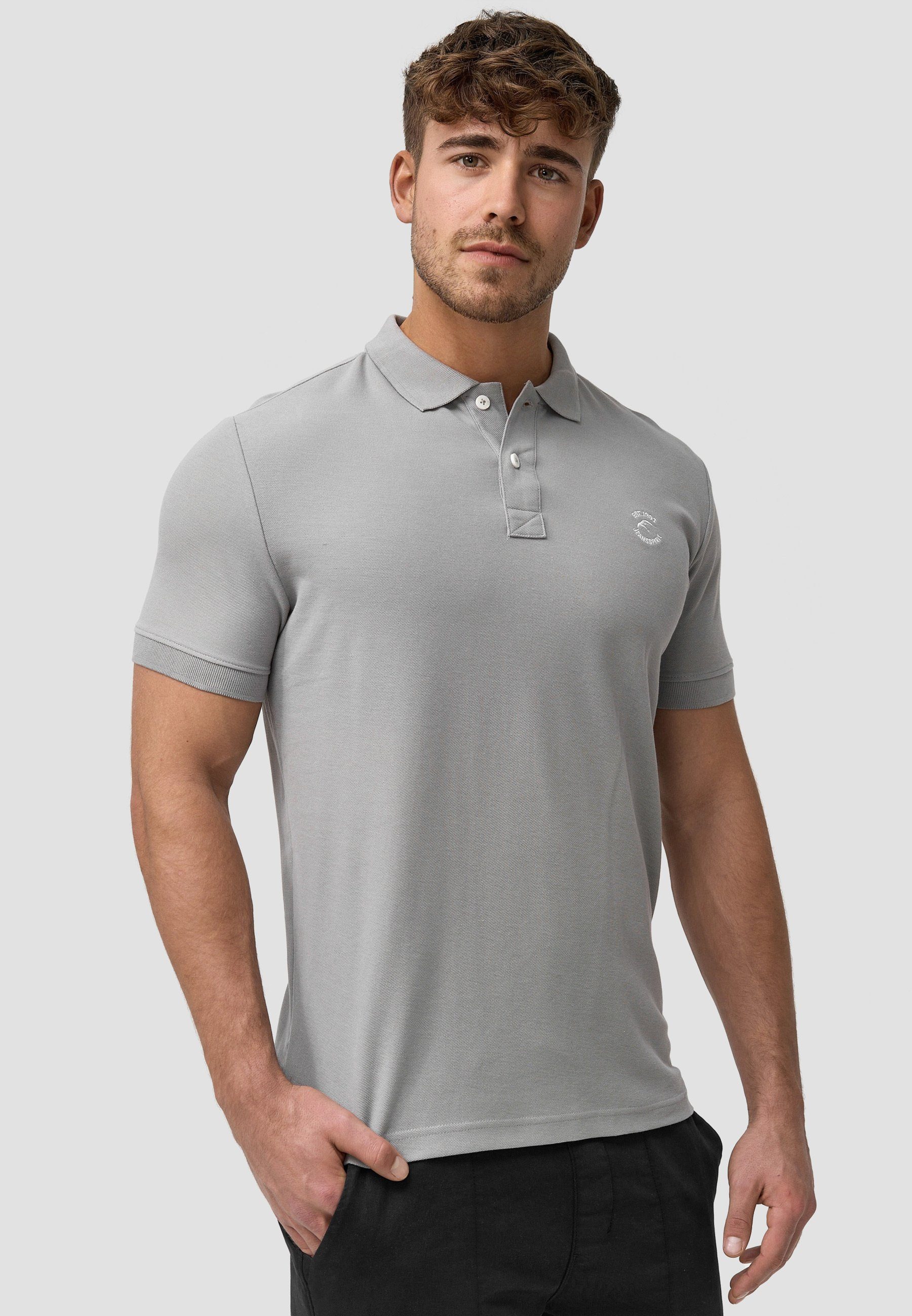 Indicode Poloshirt Herren Wadim Polo Shirt Herrenshirt mit feiner Logo-Stickerei auf der Brust