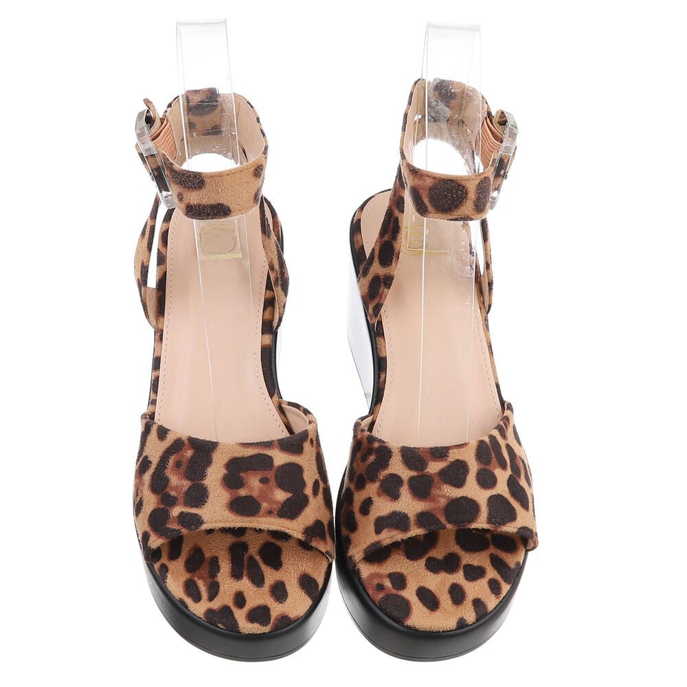 Ital-Design Elegante Keilsandalen für Damen mit verstellbarem Riemen Plateausandaletten (89852391) Keilabsatz/Wedge Keilsandaletten in Beige