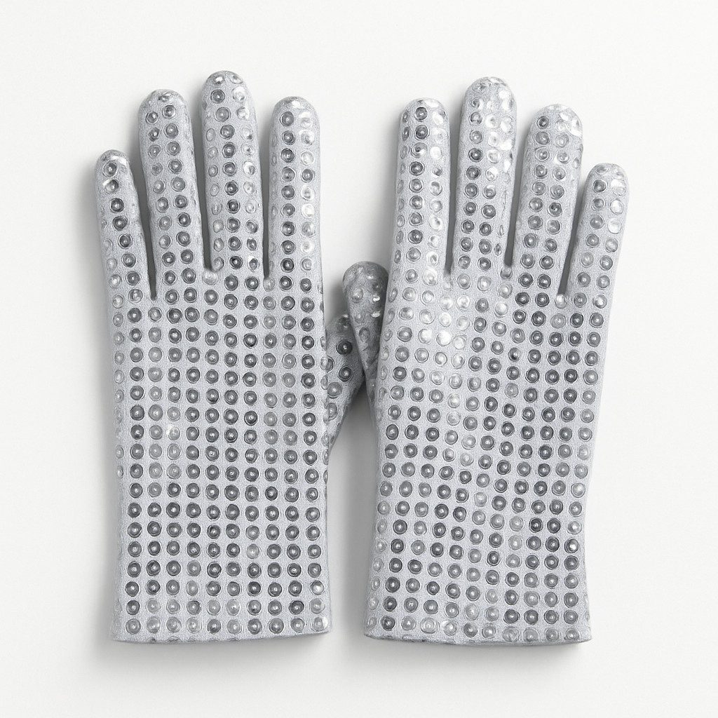 Boland Fleecehandschuhe Popstar Handschuhe silber Pailletten Kostüm Zubehör Karneval Halloween (1-St) Glitzernd, vielseitig, auffällig