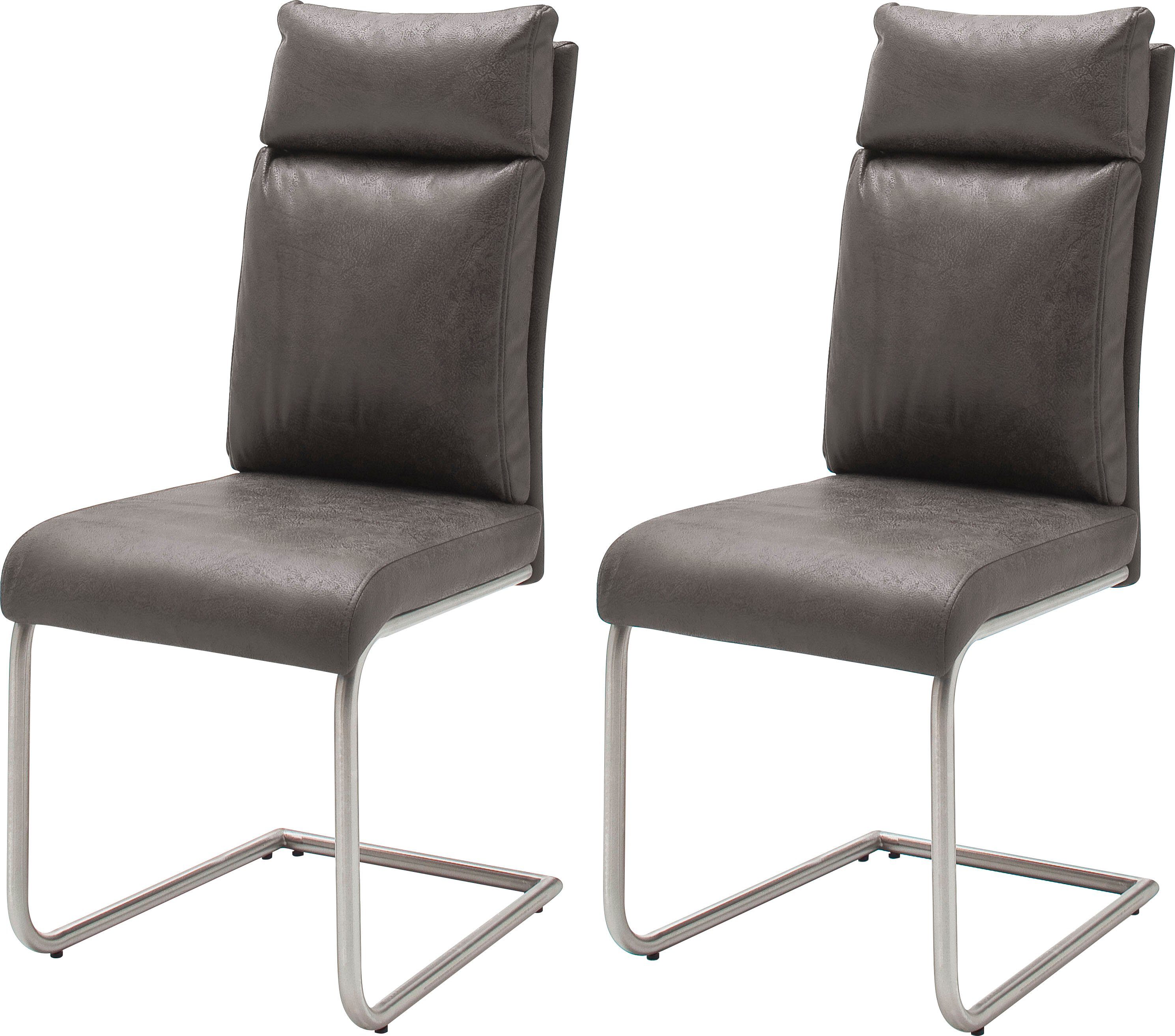 MCA furniture Freischwinger PIA (Set, 2 St), Stuhl belastbar bis 120 kg, Kissenoptik | Freischwinger