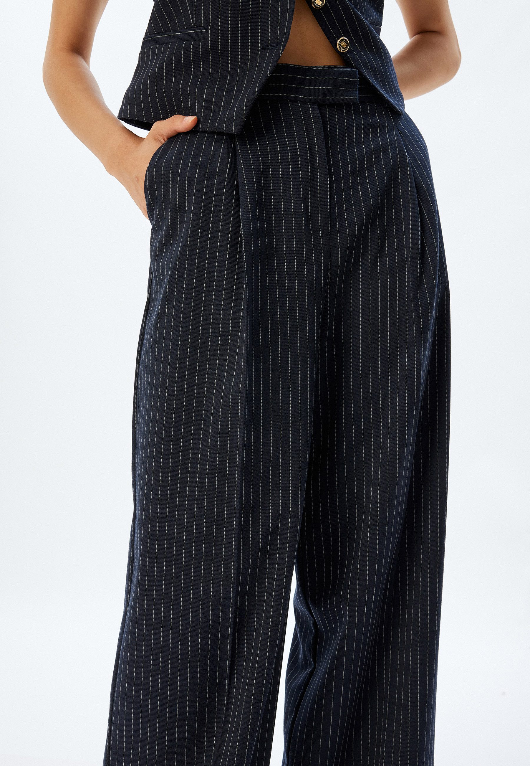Koton Palazzohose Hohe Leibhöhe Wide Leg Palazzohose