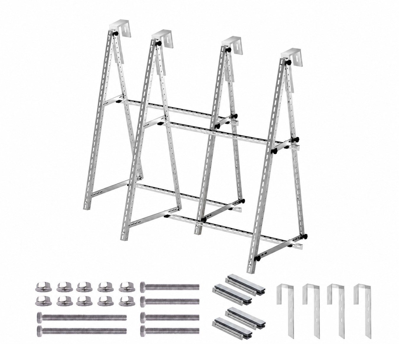 GLIESE Balkonkraftwerk PV Halterung 118 cm mit Haken – Verstellbar 0-90°, für Balkon & Dach, 118 cm, 0-90° verstellbar, mit Haken – für Balkon & Dach.