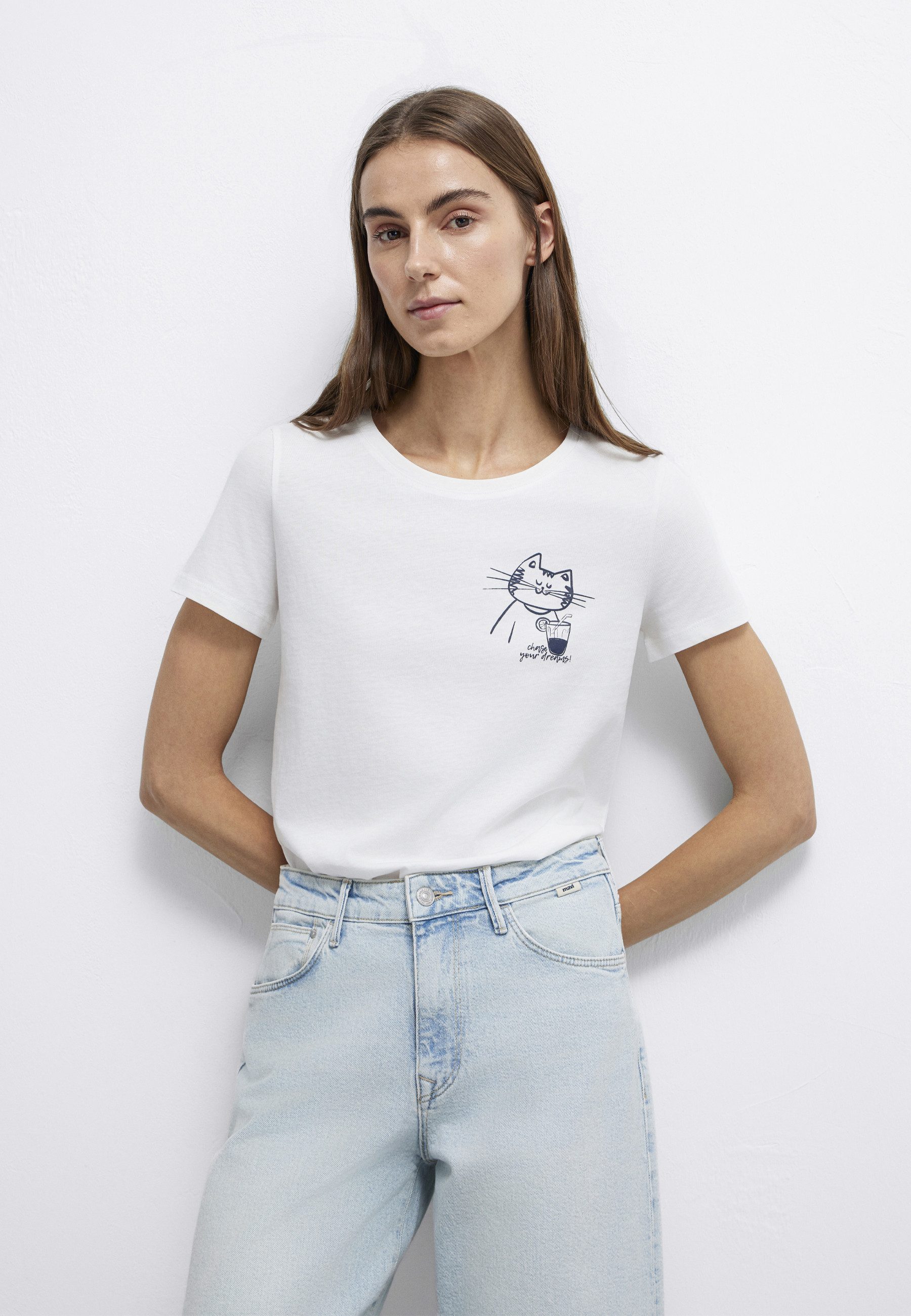 Mavi T-Shirt CAT PRINTED GRAPHIC T-SHIRT Katzen T-Shirt