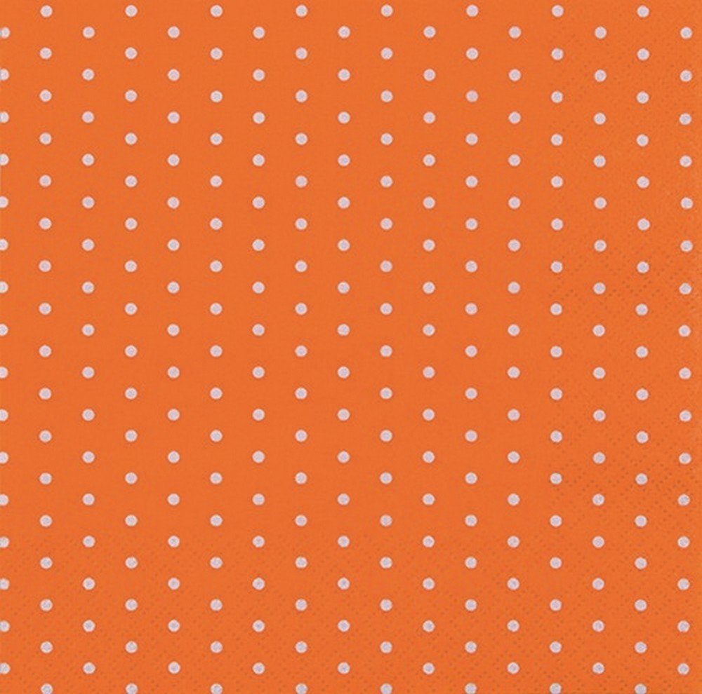 HOME FASHION Papierserviette 20 Servietten Mini Dots orange - Mini-Punkte orange 33x33cm, (20 St)