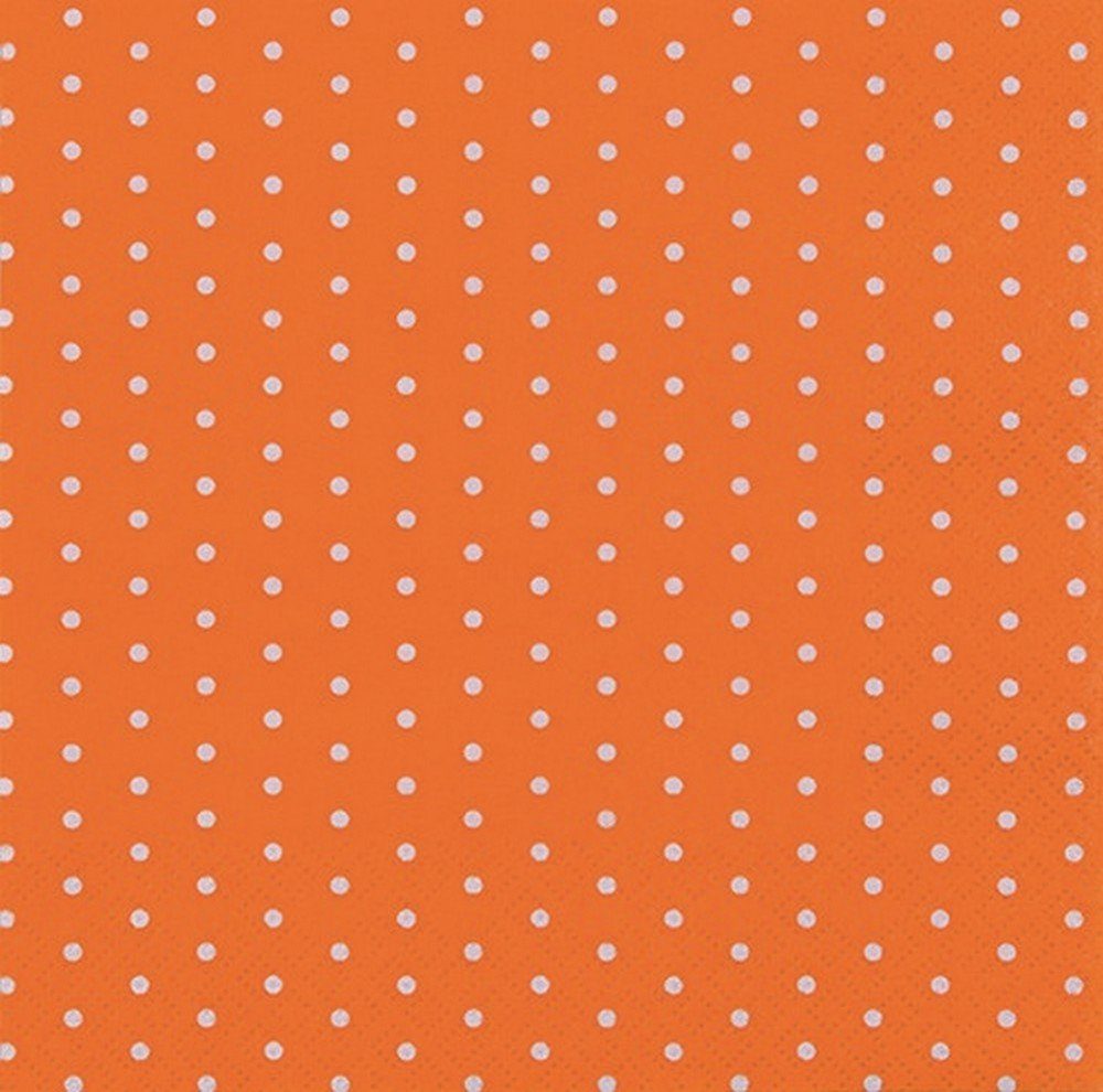 HOME FASHION Papierserviette 20 Серветки Mini Dots orange - Mini-Punkte orange 33x33cm, (20 St)