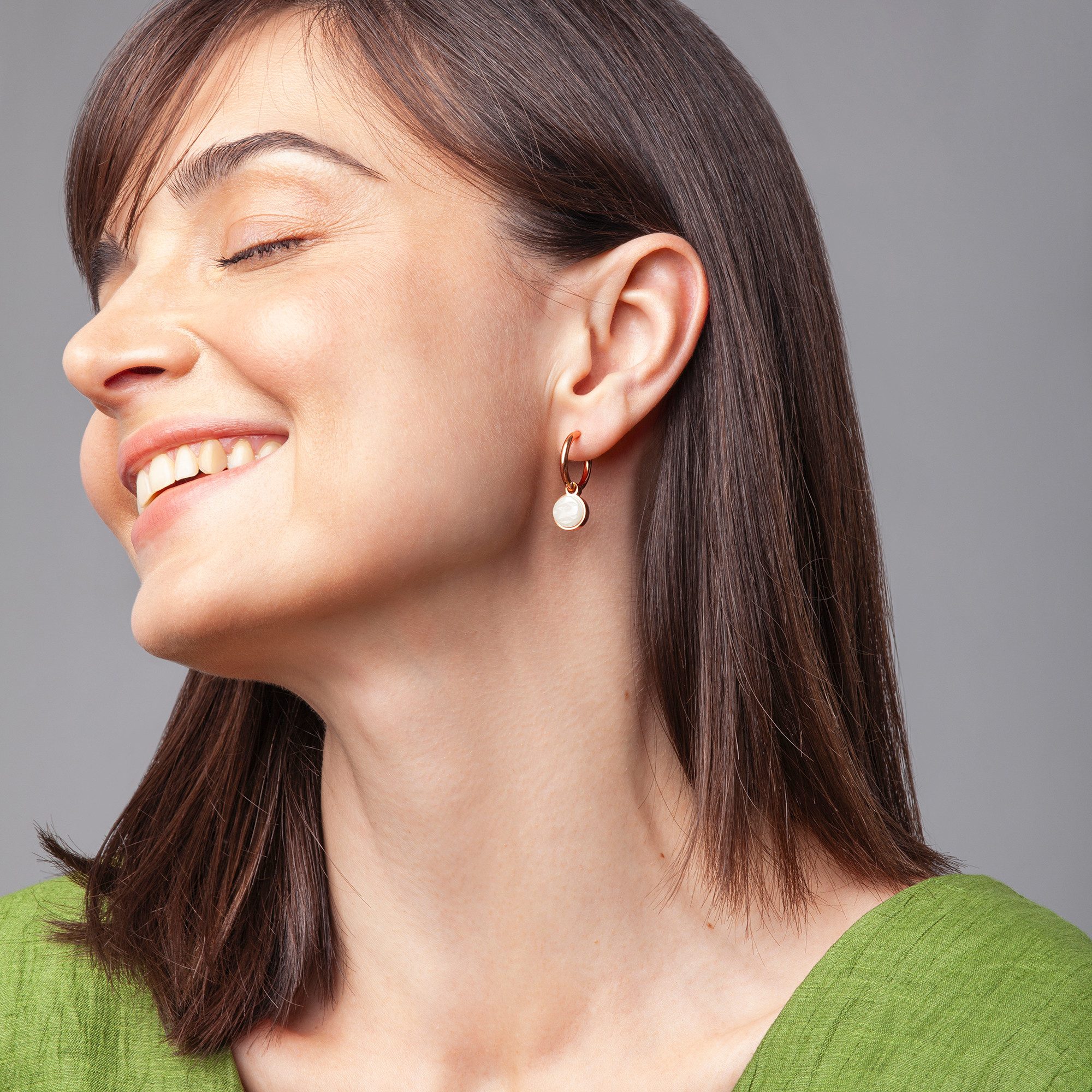 ALEXASCHA Paar Ohrclips Clip Creolen mit Einhänger • Mix & Match Ohrringe ohne Ohrloch • 18mm