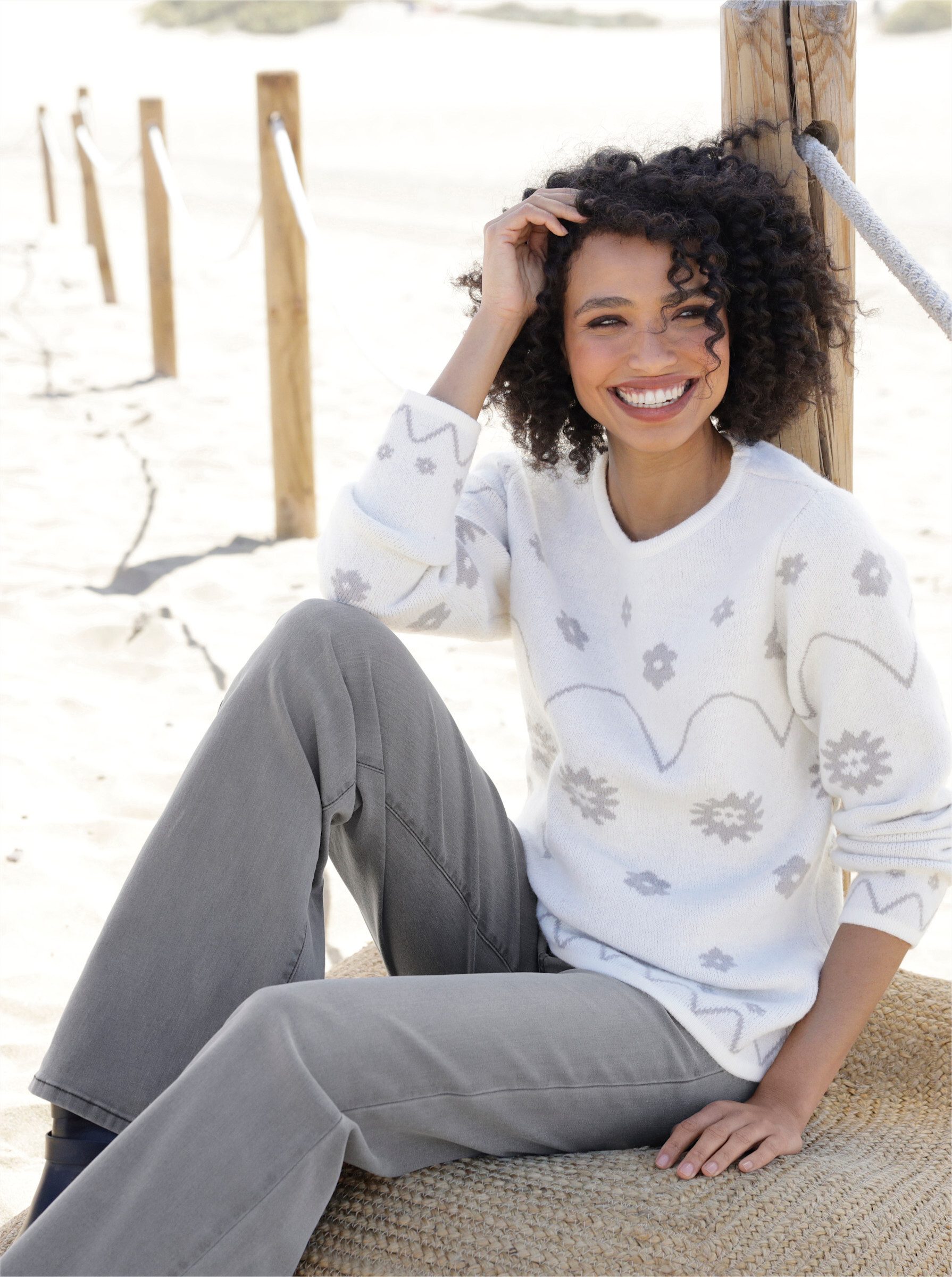 heine Strickpullover Langarm-Pullover .