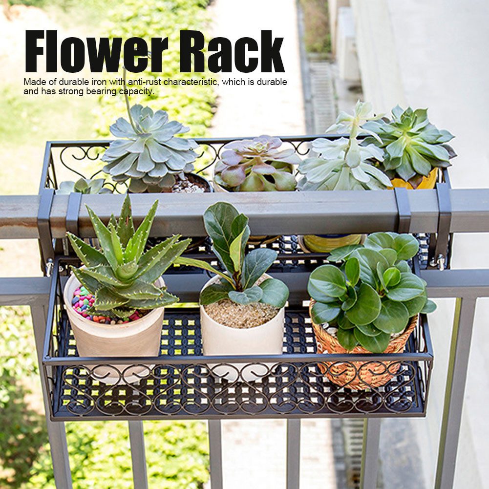 SURFOU Blumenständer Blumenständer Pflanzenständer 50x20x12cm, Geeignet für 6,5-cm-Geländer (1 St), Wohnzimmer Terrasse Fenster Garten Hof
